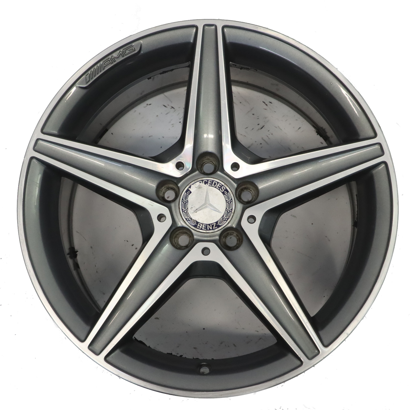 Mercedes W205 Himalaya Grey AMG Alloy Wheel Rim 5 Spoke 18" 8,5J A2054011200