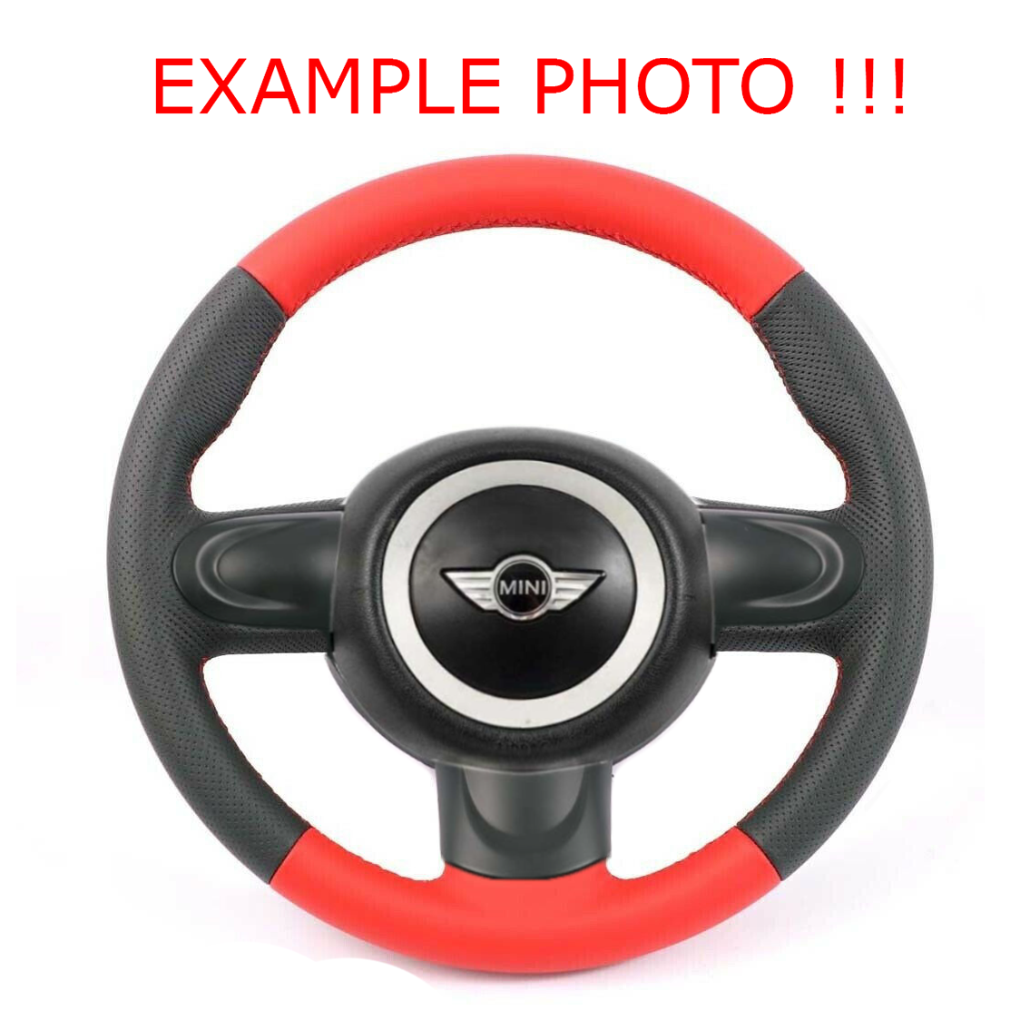 Mini Cooper One R55 R56 R57 R60 NEW Red Leather Sport Steering Wheel 3 Spoke