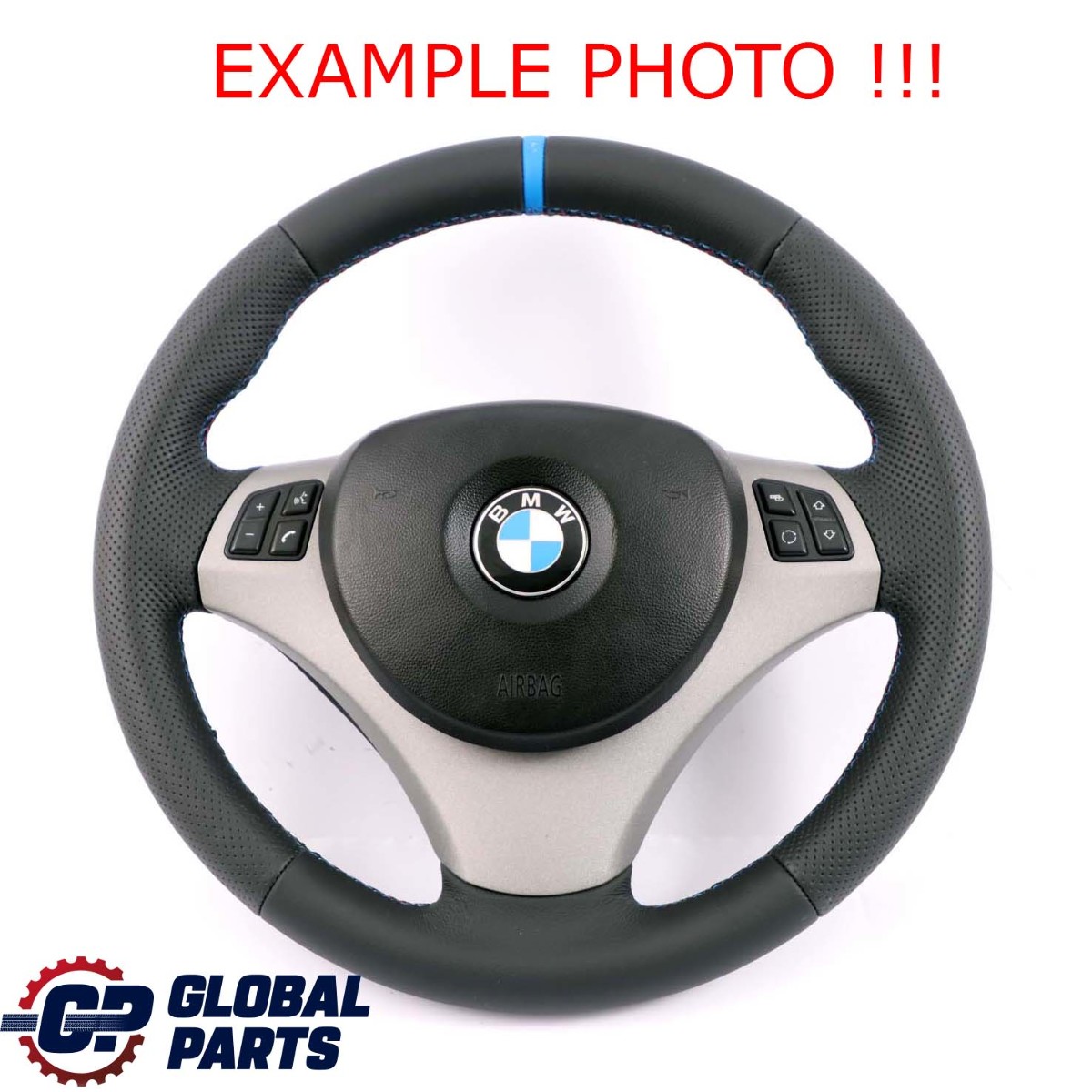 BMW E81 E87 E90 E91 NEW Leather M-Sport Look Steering Wheel Tricolored Threads