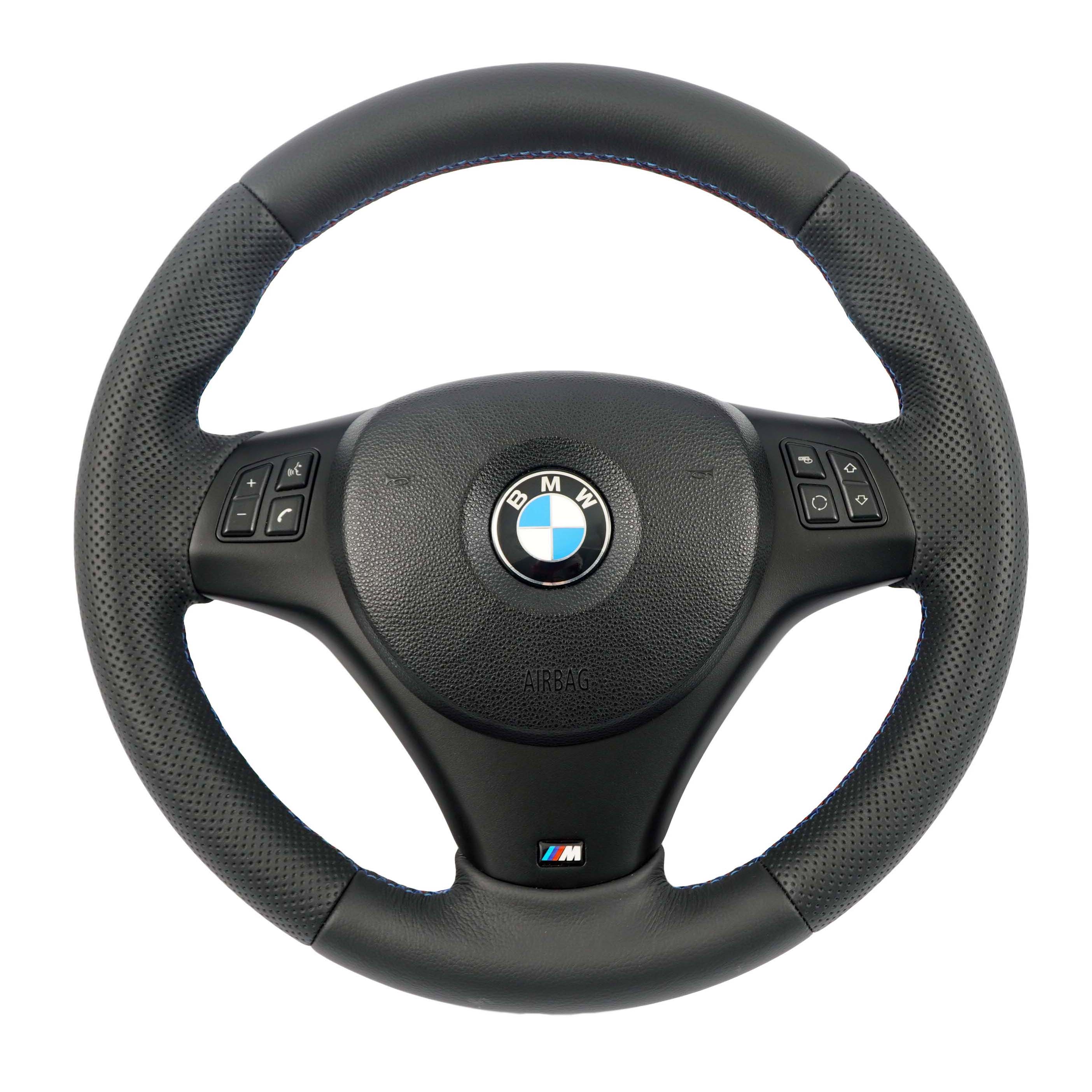 BMW E81 E82 E87 E90 E91 E92 E93 NEW Black Leather M-Sport Thick Steering Wheel