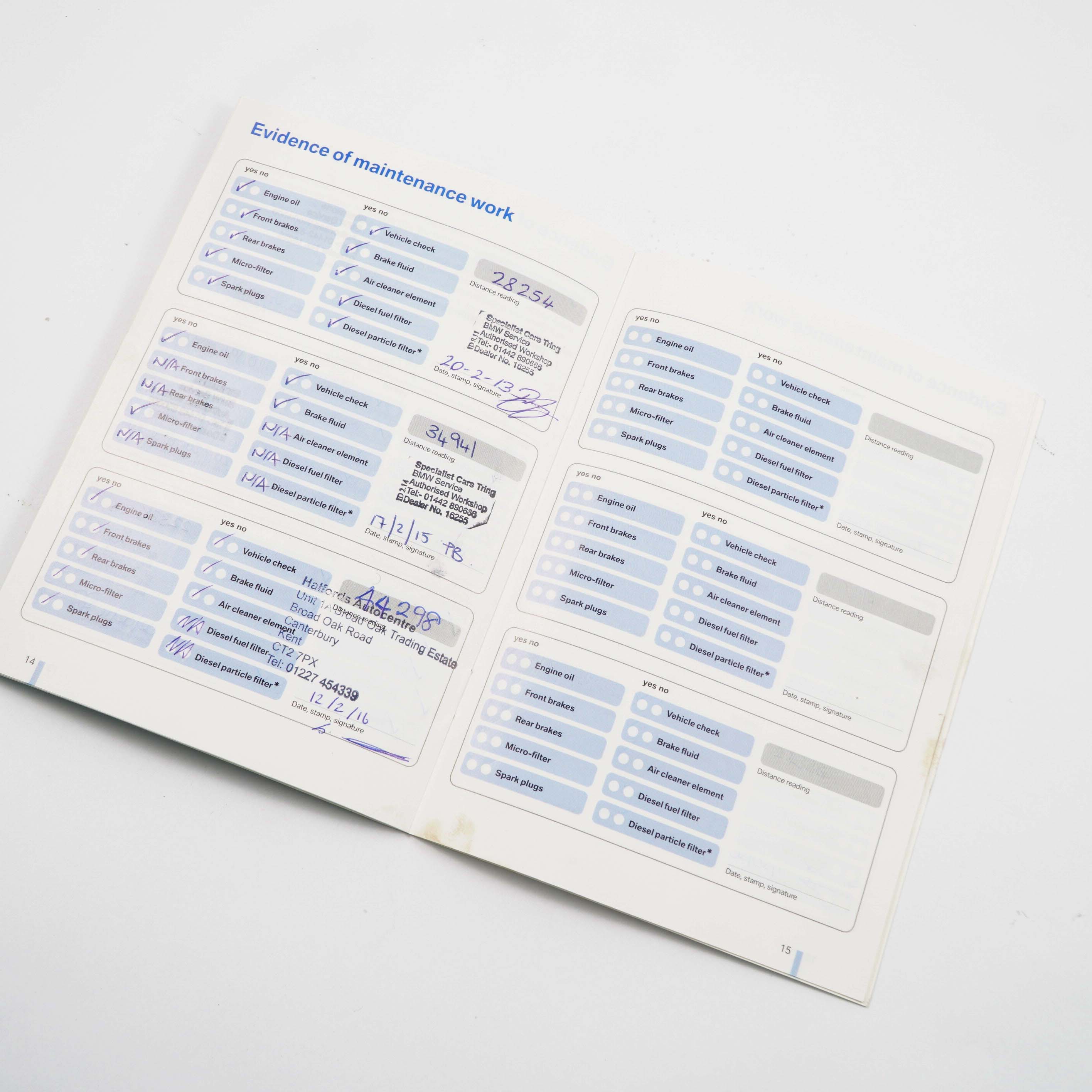 BMW 1 3 Series E87 E90 E91 Service Booklet 01410011972 0011972