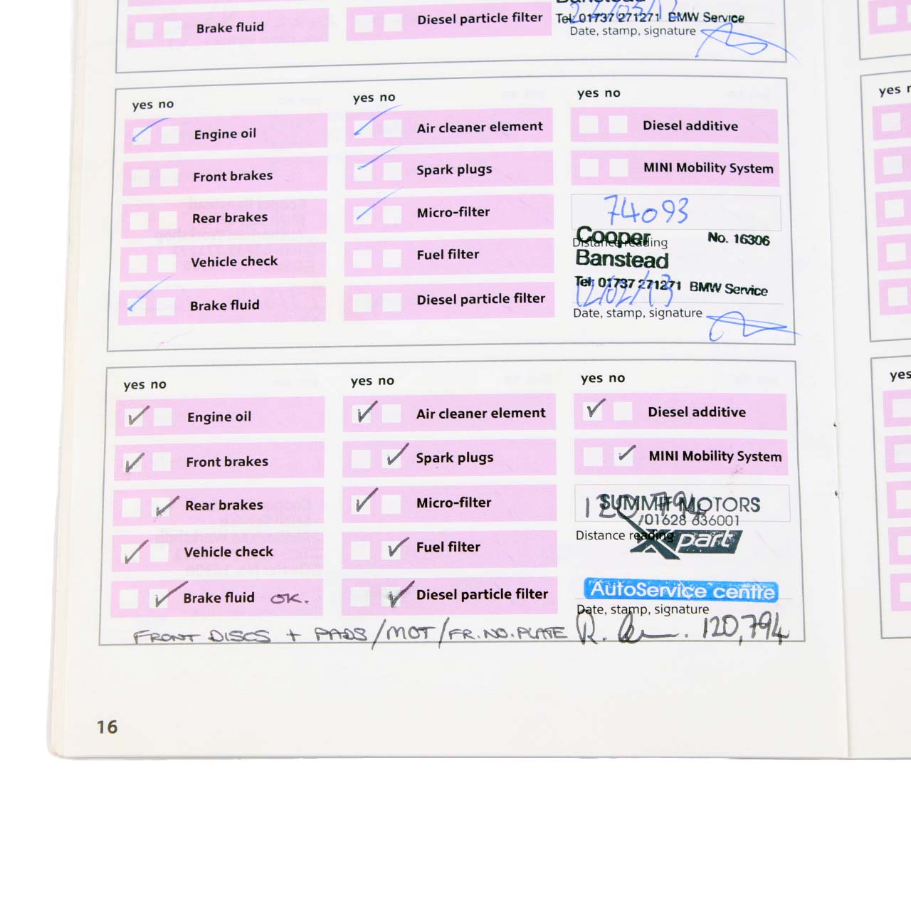 Mini Cooper R56 Service Booklet Instruction Handbook 0013611