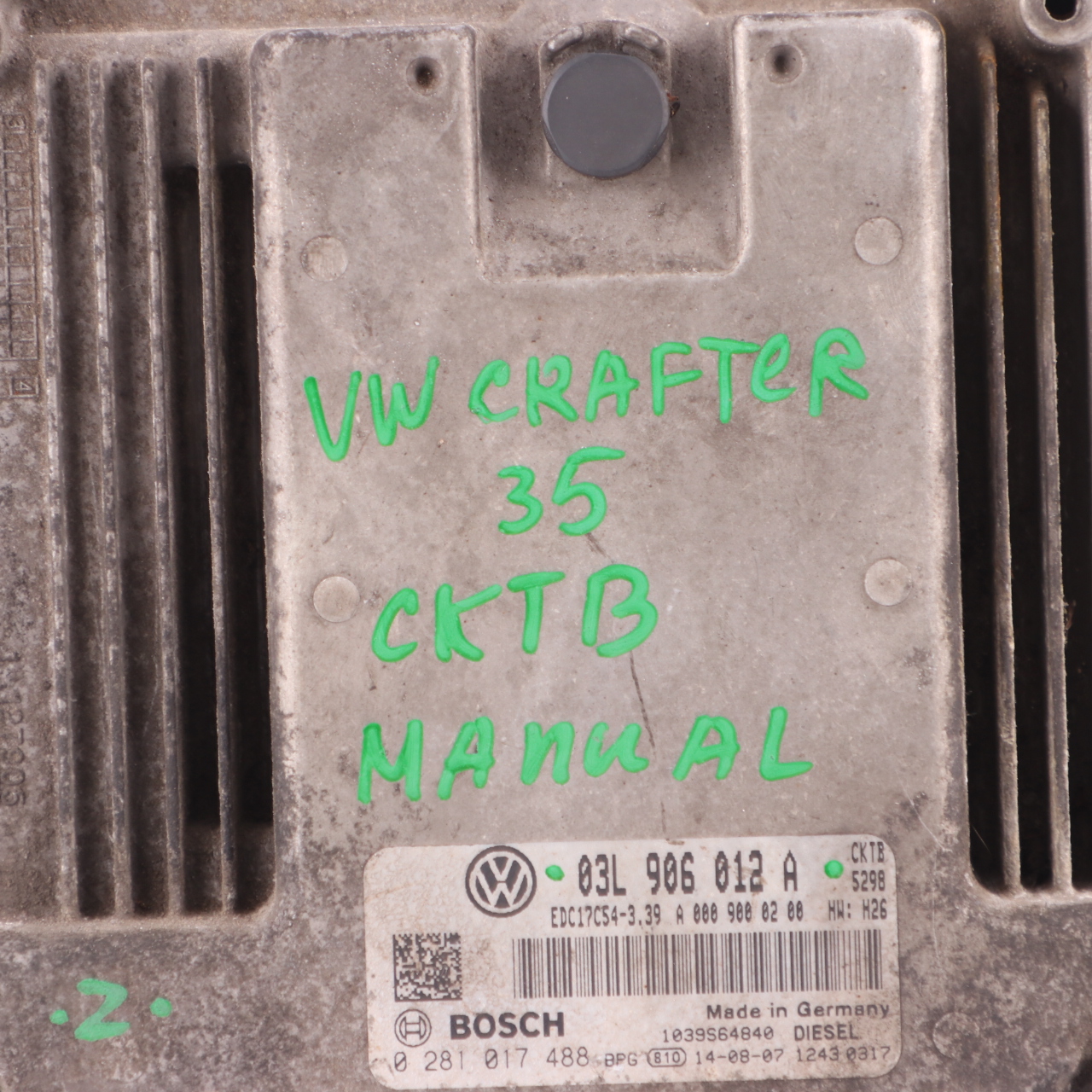 VW Volkswagen Crafter 2.0 TDI CKTB Engine Unit Module ECU Manual 03L906012A