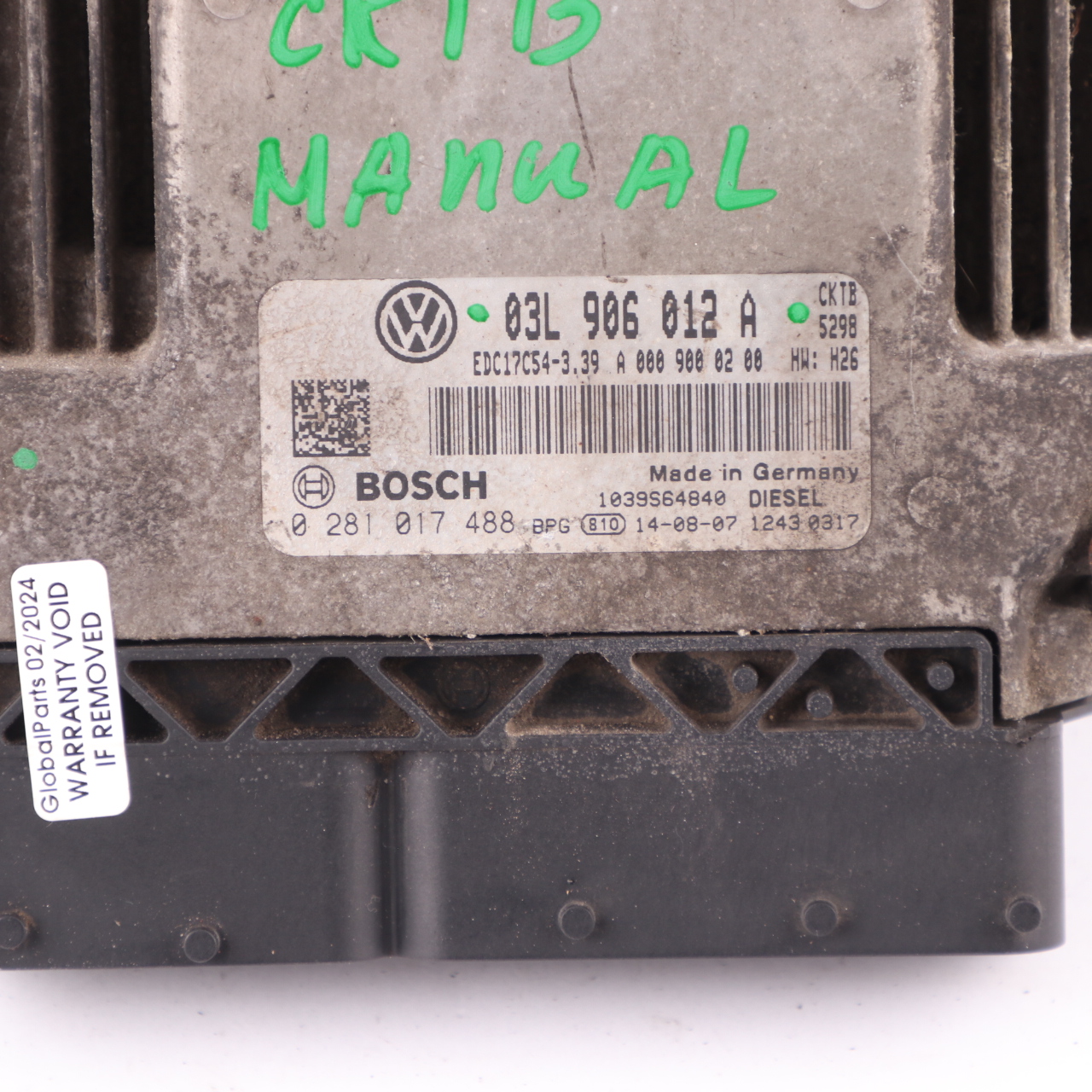 VW Volkswagen Crafter 2.0 TDI CKTB Engine Unit Module ECU Manual 03L906012A