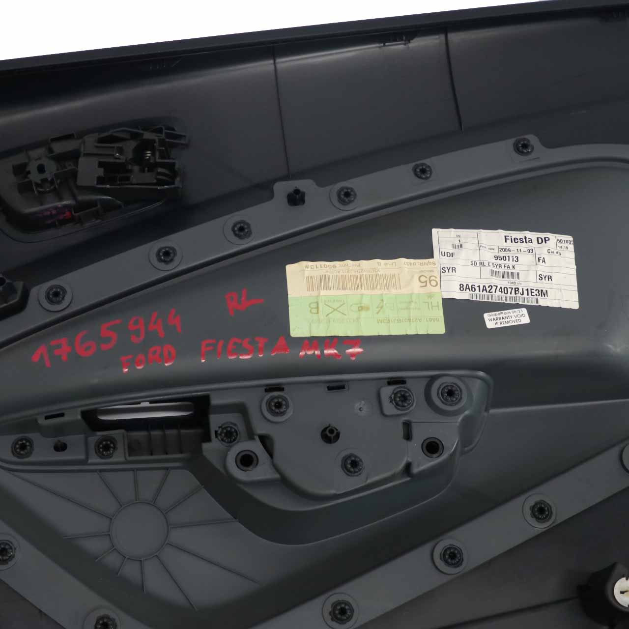 Ford Fiesta Door Card Rear Left N/S Trim Panel Cover Black