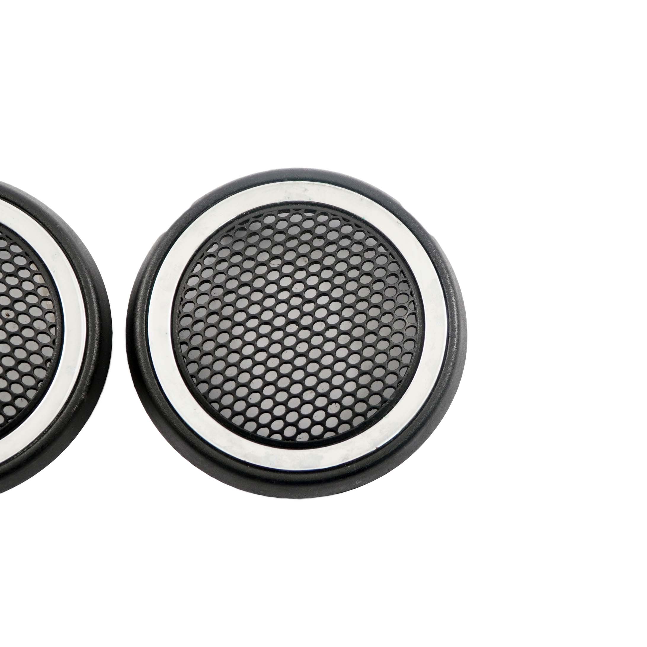 Mini R57 Rear Left Right Lateral Trim Panel HiFi Tweeter Cover Chrome Set