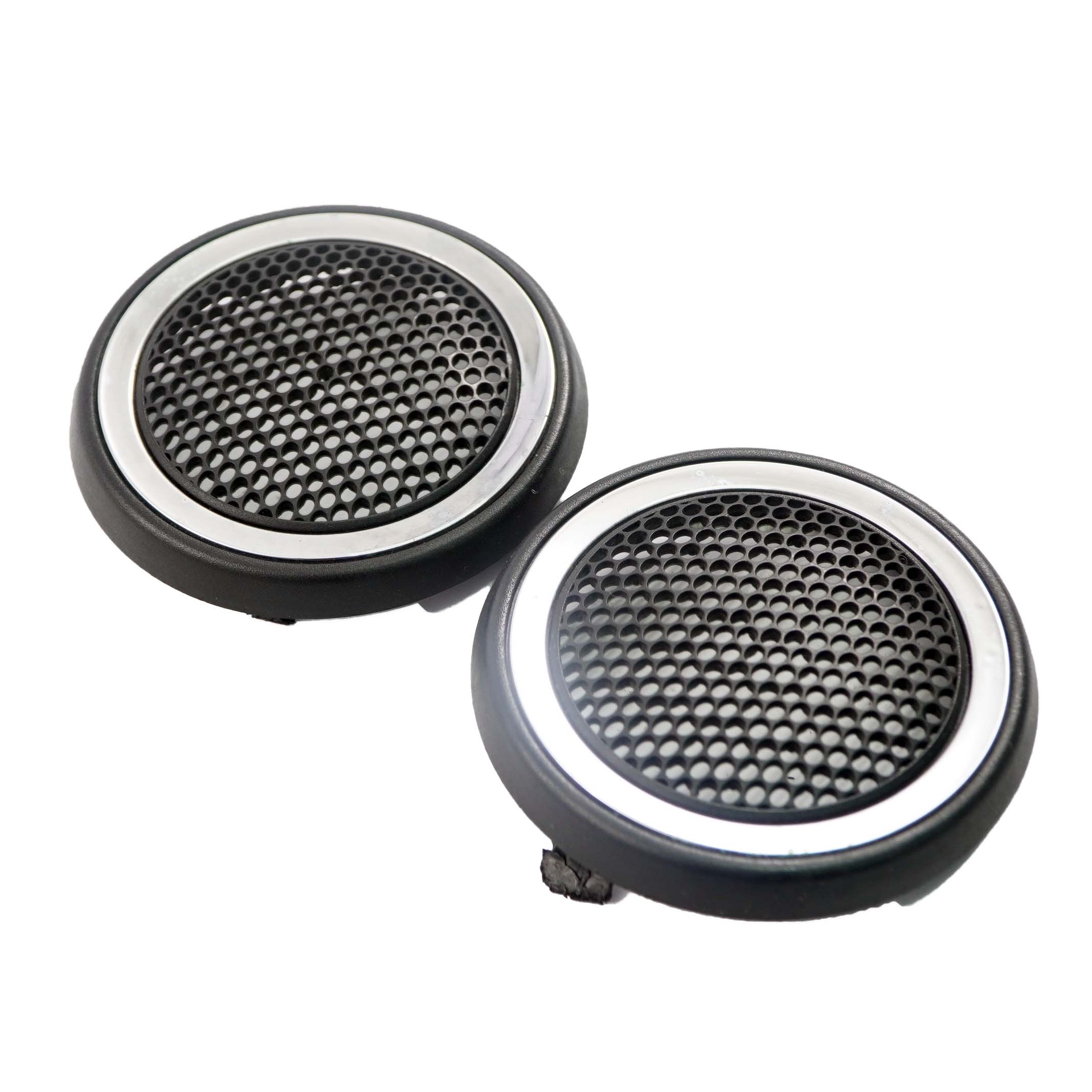 Mini R57 Rear Left Right Lateral Trim Panel HiFi Tweeter Cover Chrome Set