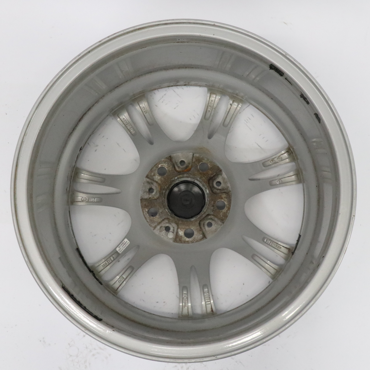 BMW F10 F11 F12 Silver Wheel Alloy Rim M Double Spoke 350 9J 18" ET:44 7842651