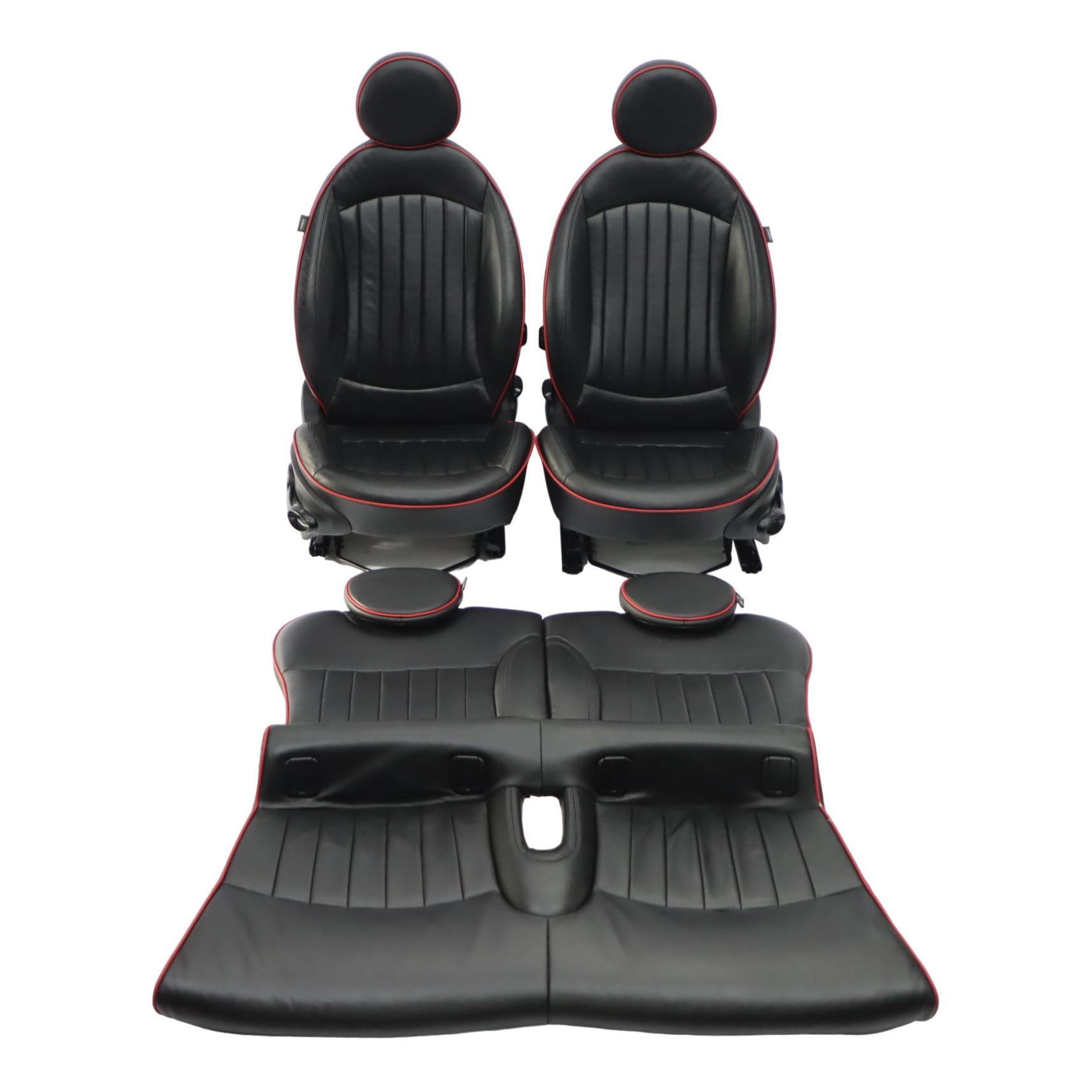 Mini R56 JCW Heated Sport GP2 Leather Championship Red Seats Front Rear Seat