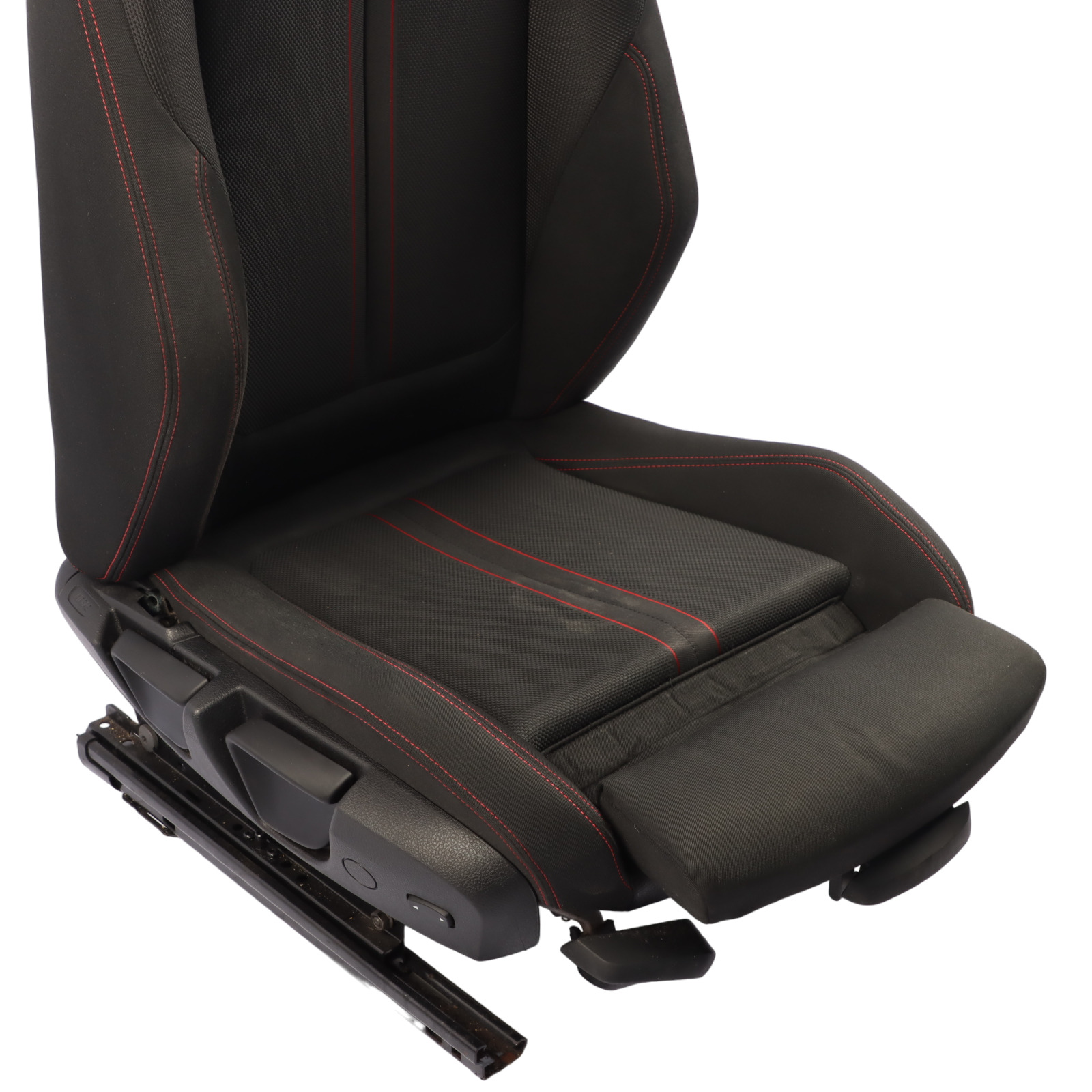 BMW F30 LCI Front Seat Sport Heated Right O/S Fabric Cloth Anthrazit Red