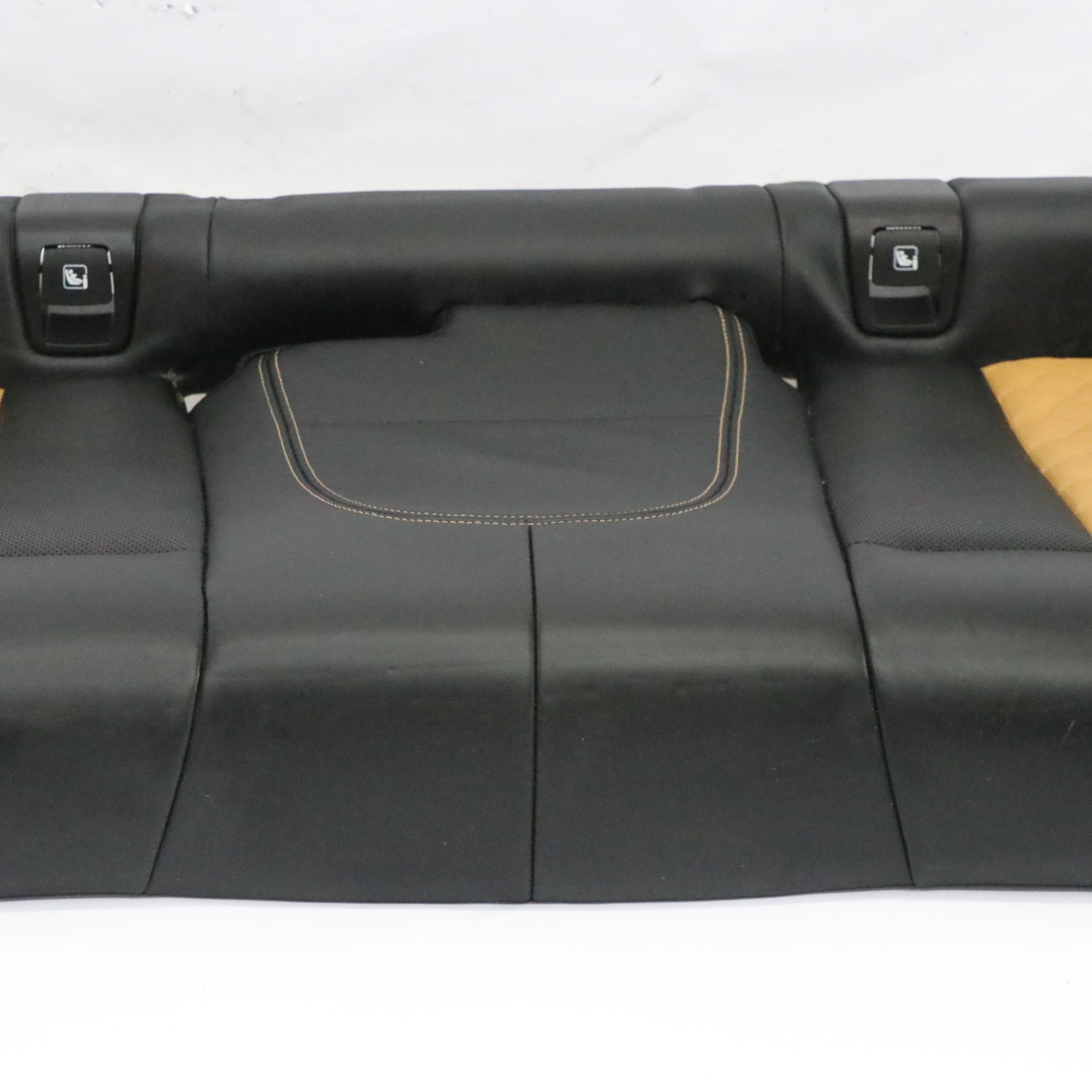 BMW X4M F98 Rear Seat Cushion Cover Leather Black / Midrand Beige 8096086