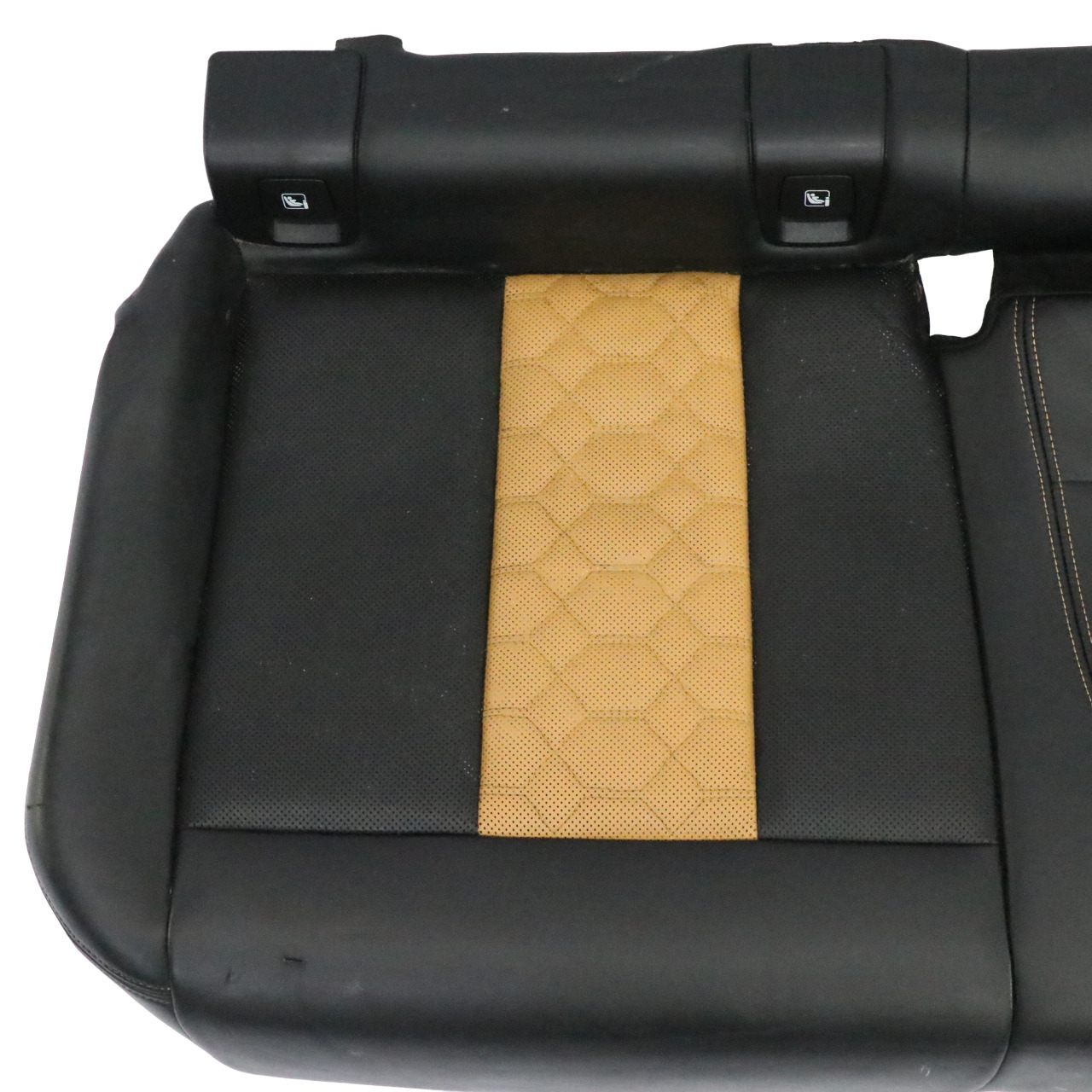 BMW X4M F98 Rear Seat Cushion Cover Leather Black / Midrand Beige 8096086