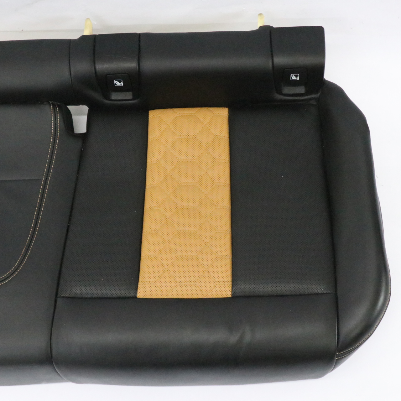 BMW X4M F98 Rear Seat Cushion Cover Leather Black / Midrand Beige 8096086