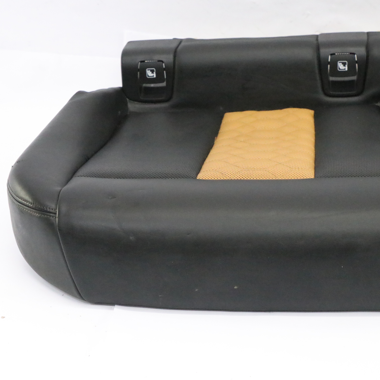 BMW X4M F98 Rear Seat Cushion Cover Leather Black / Midrand Beige 8096086