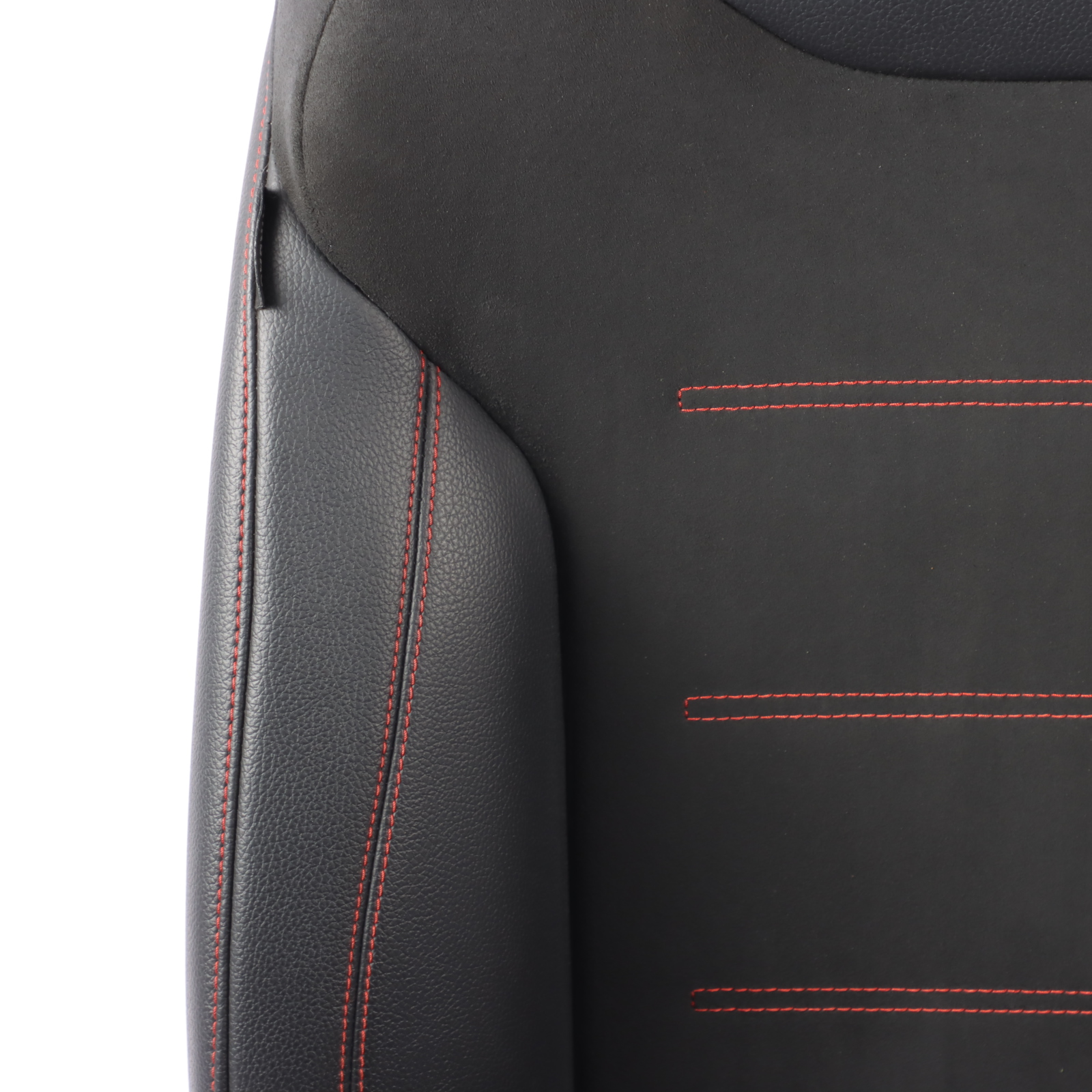 Mercedes W177 Front Seat  Right O/S Fabric Imitation Leather Black Red Threads