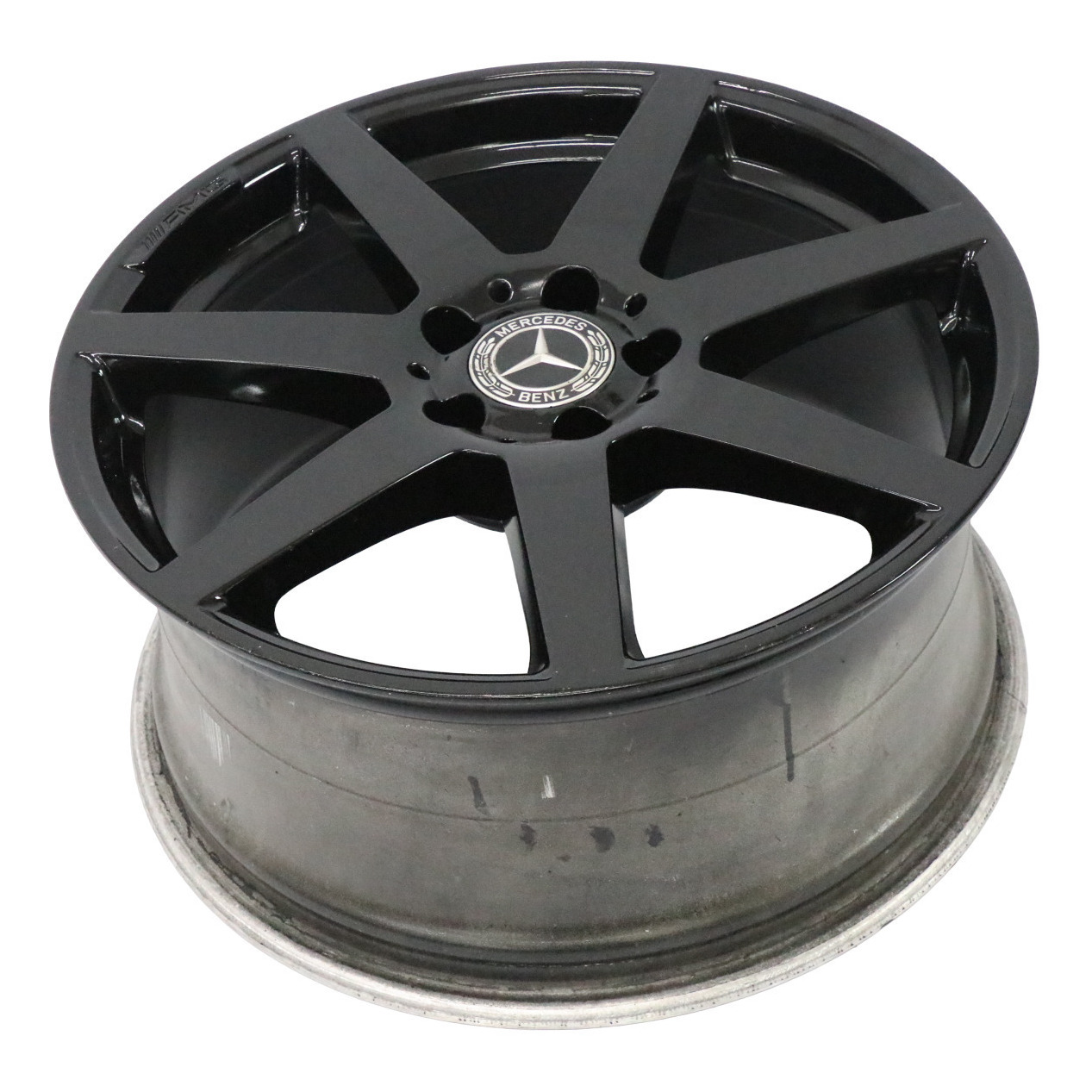 Mercedes W204 7-Spoke AMG Rear Black Alloy Wheel Rim 18" 8,5J ET:54 A2044019902