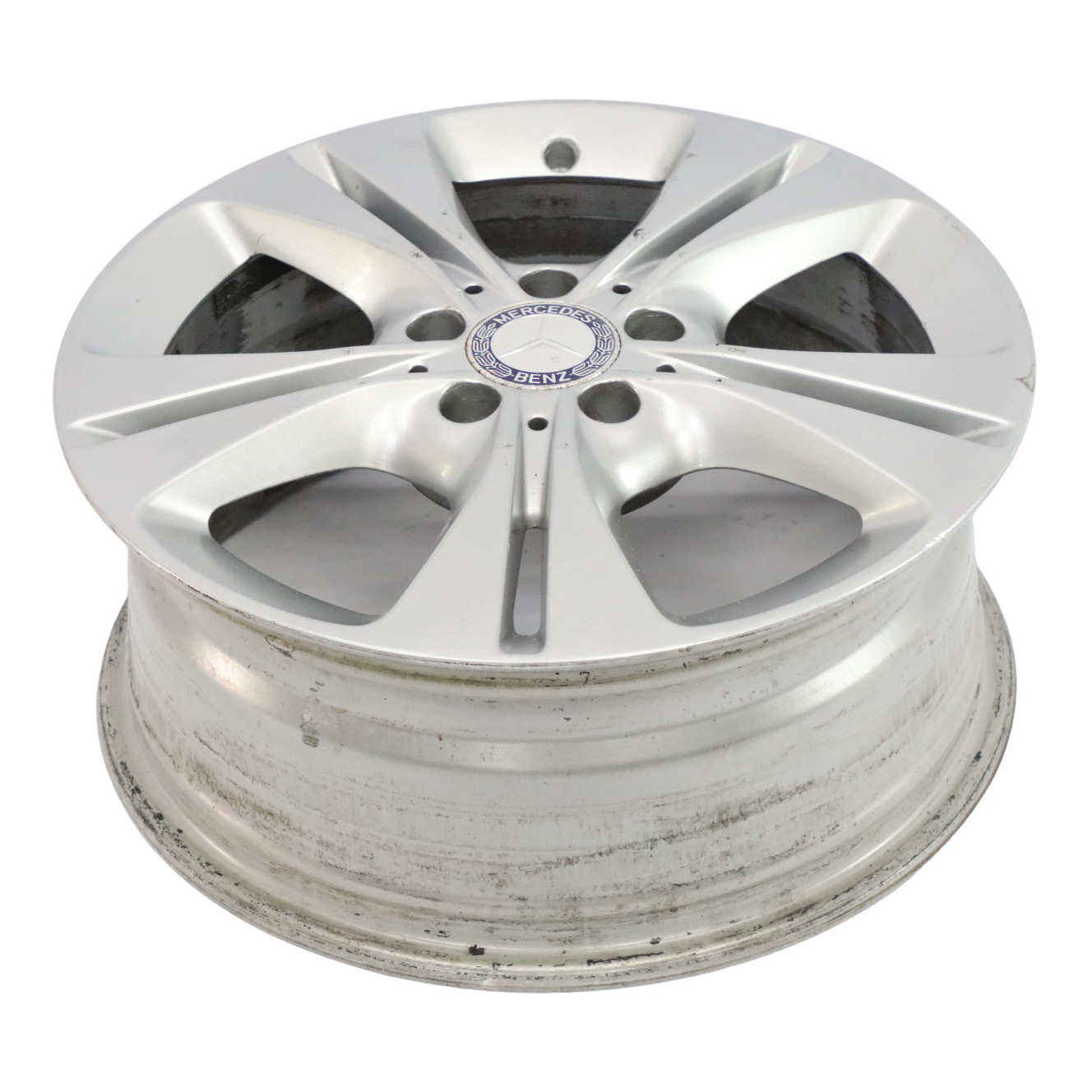 Mercedes W205 Silver Wheel Alloy Rim 5 Double Spoke 17" 7J ET:48,5 A2054014300