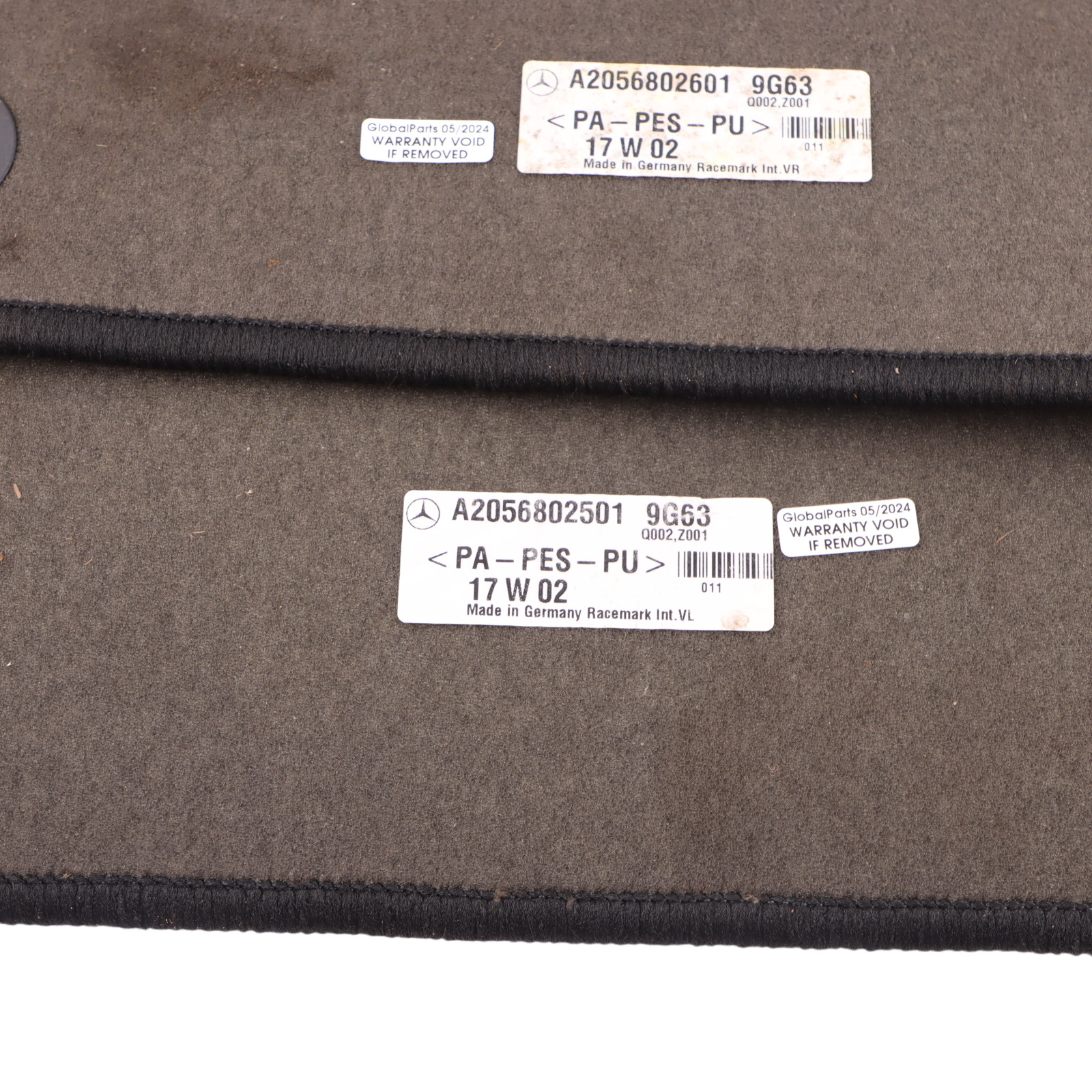 Mercedes C205 Carpet Floor Mats Front Set A2056802601