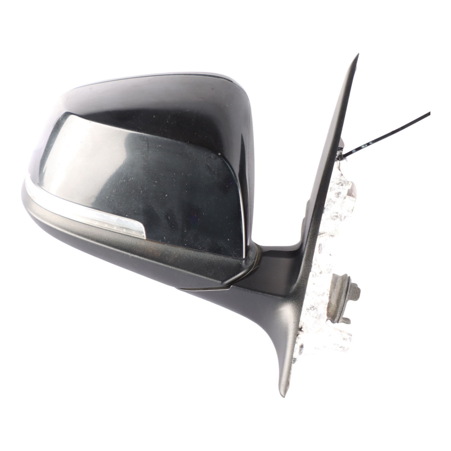 Wing Mirror BMW F30 F31 Heated Right Door O/S Black Sapphire Metallic 475 6 Pins