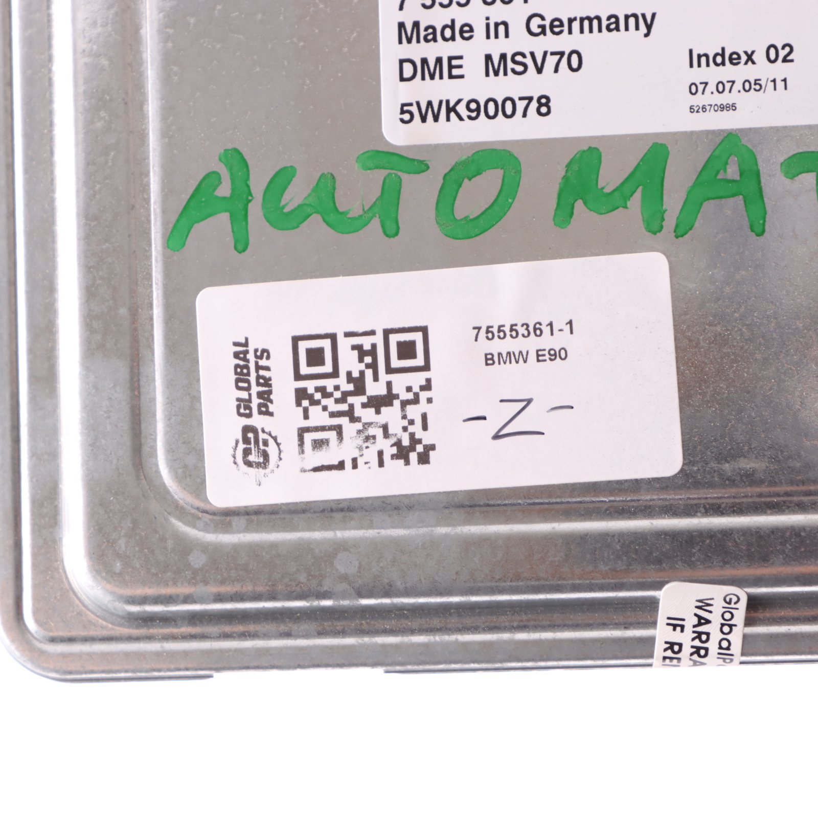 BMW 3 5 Series E60 E61 E90 E91 N52 325i 525i ECU Kit DME CAS2 Key 7555361 Manual