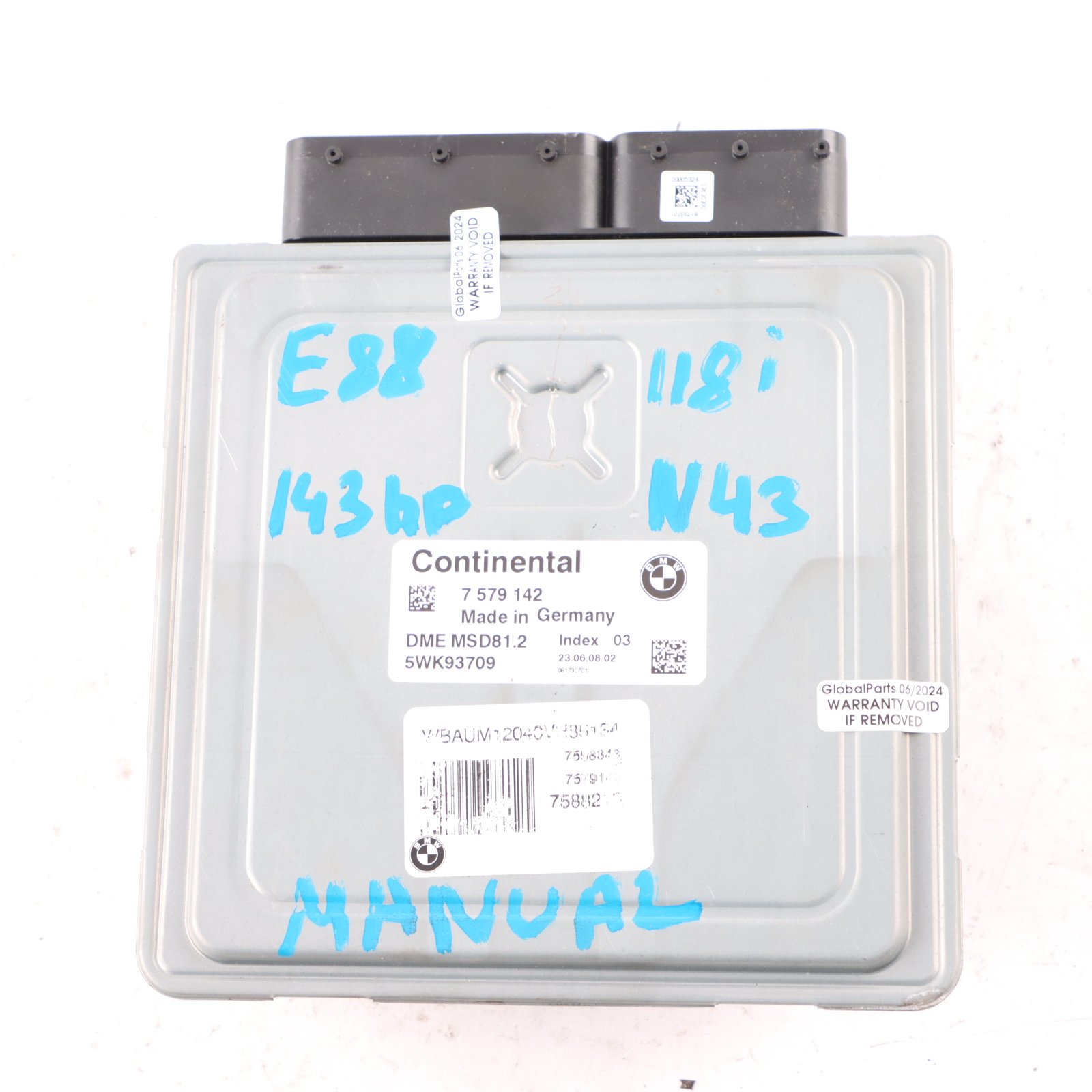 BMW E87 LCI E90 118i 318i N43 143HP ECU Kit DME 7579142 CAS3 Keys Manual