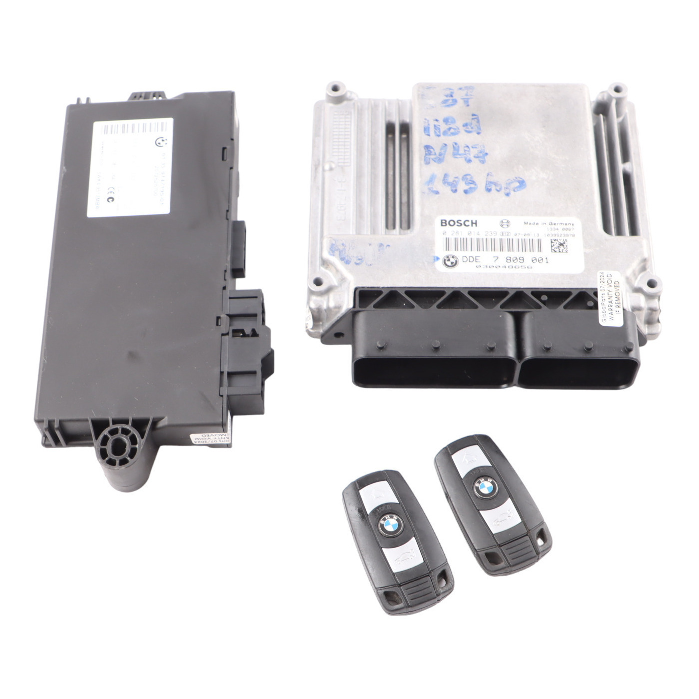 BMW E81 E87 LCI E90 118d 318d N47 Diesel ECU KIT DDE 7809001 + CAS3 Keys Manual