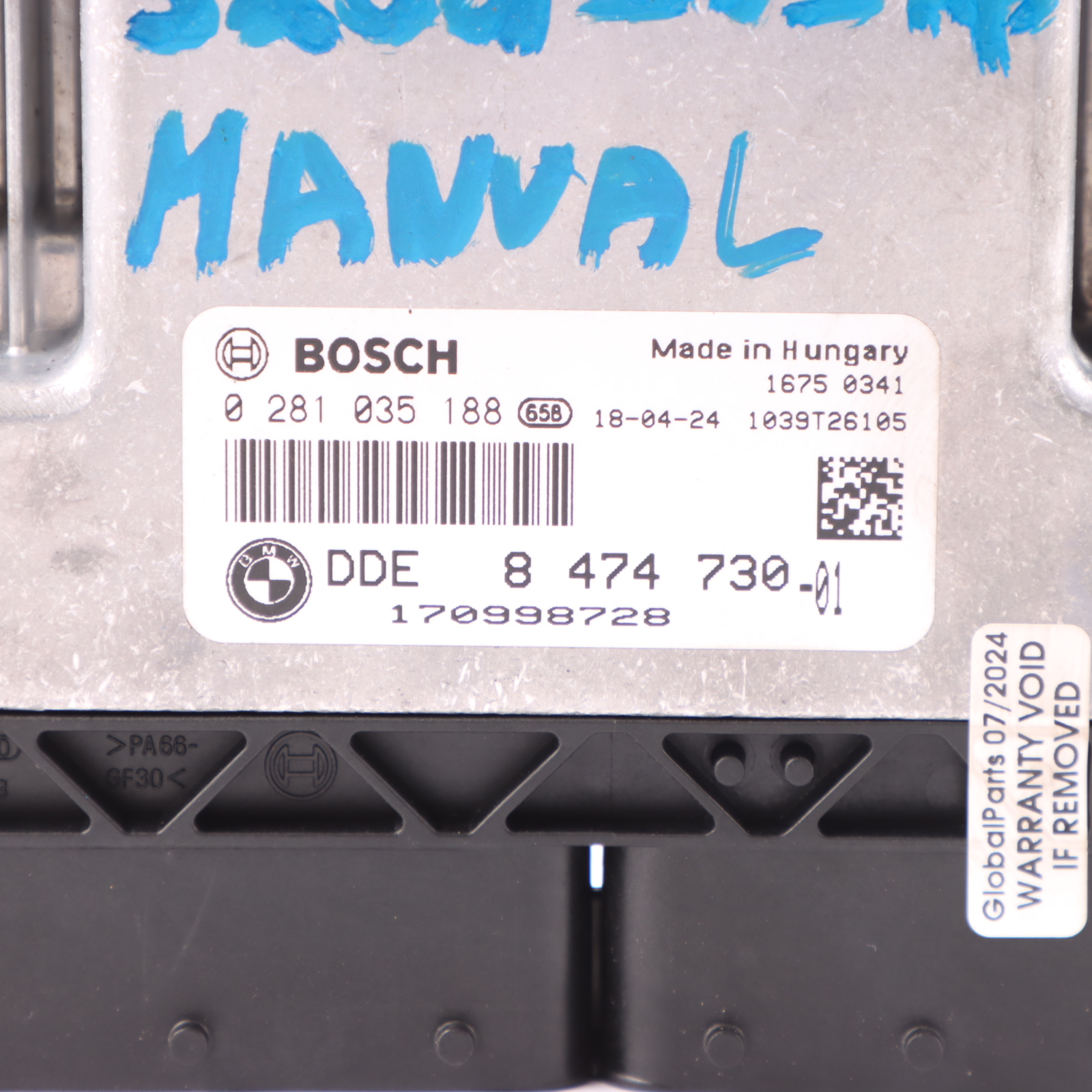 BMW F20 F21 F30 F31 LCI 120d 320d Diesel B47 163HP Engine ECU DDE 8474730 Manual