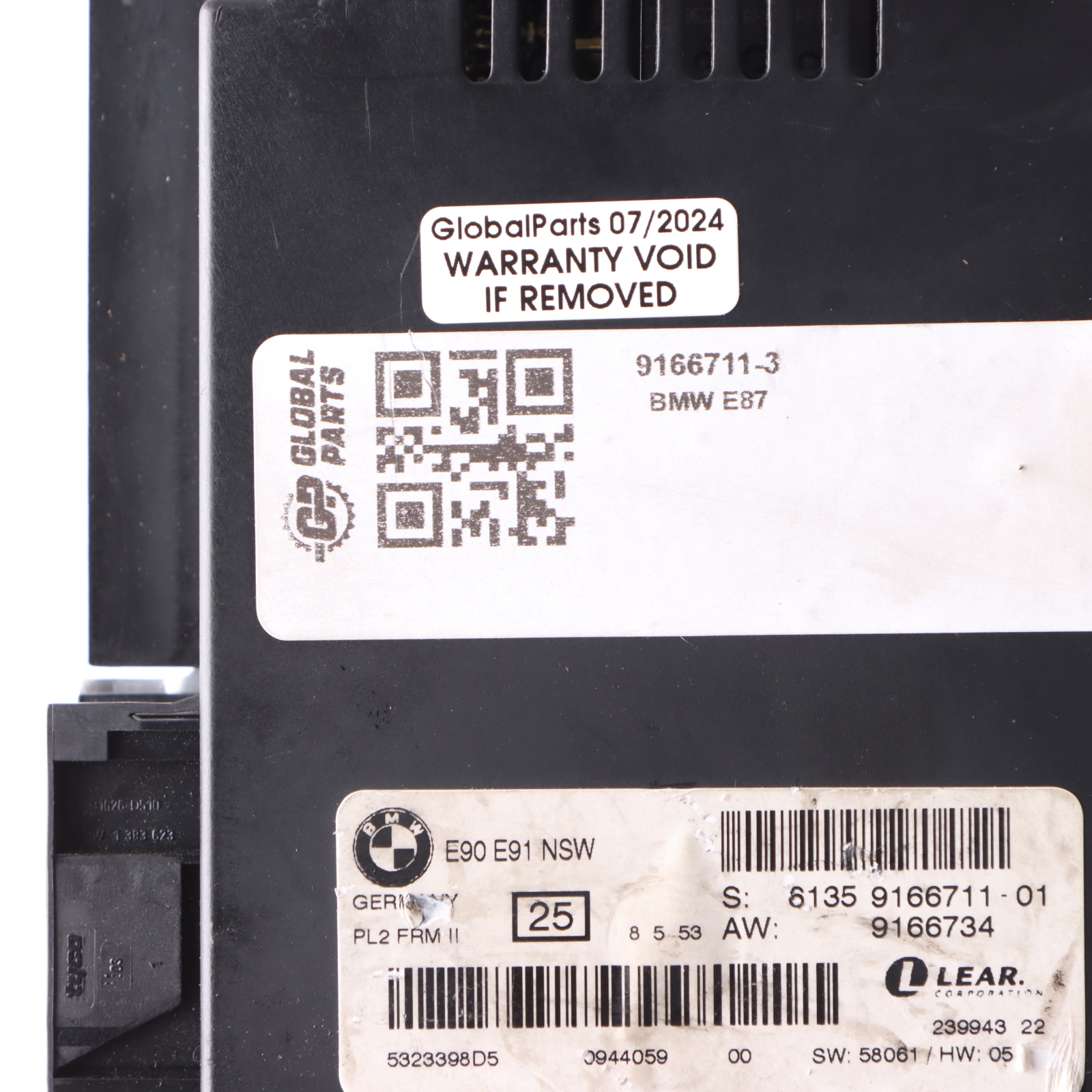 BMW 1 E87 2 Footwell Light Control Module ECU NSW PL2 FRM II Lear 9166711