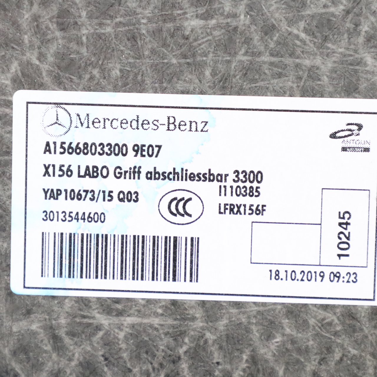 Mercedes GLA X156 Trunk Lining Floor Luggage Carpet Liner Panel Mat A1566803300