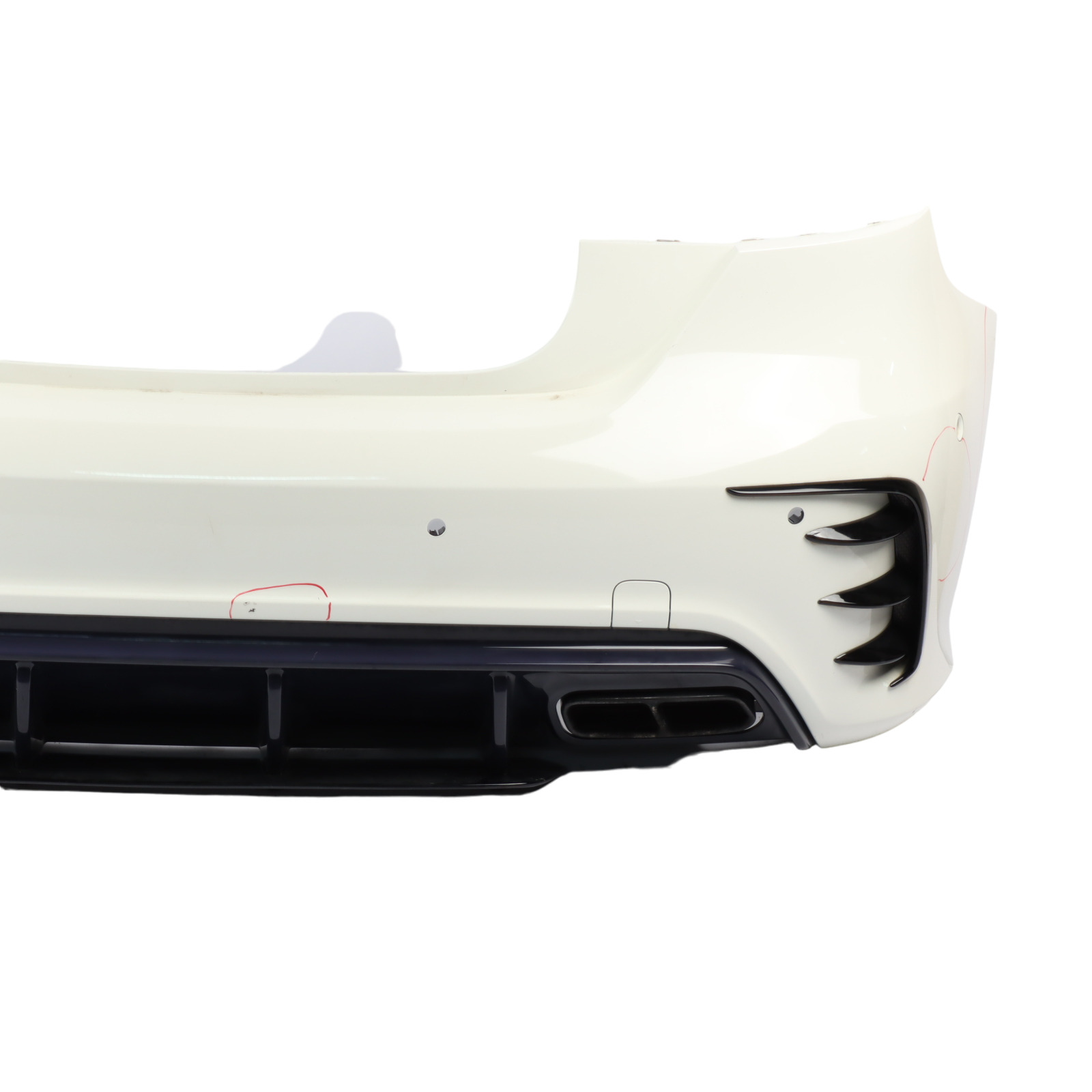 Mercedes W176 Bumper Rear Trim Panel AMG Bumper Covering Calcite White - 650