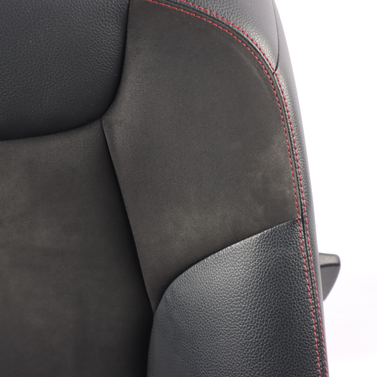 Mercedes W204 Front Right O/S Seat Leather Alcantara Red Thread Electric