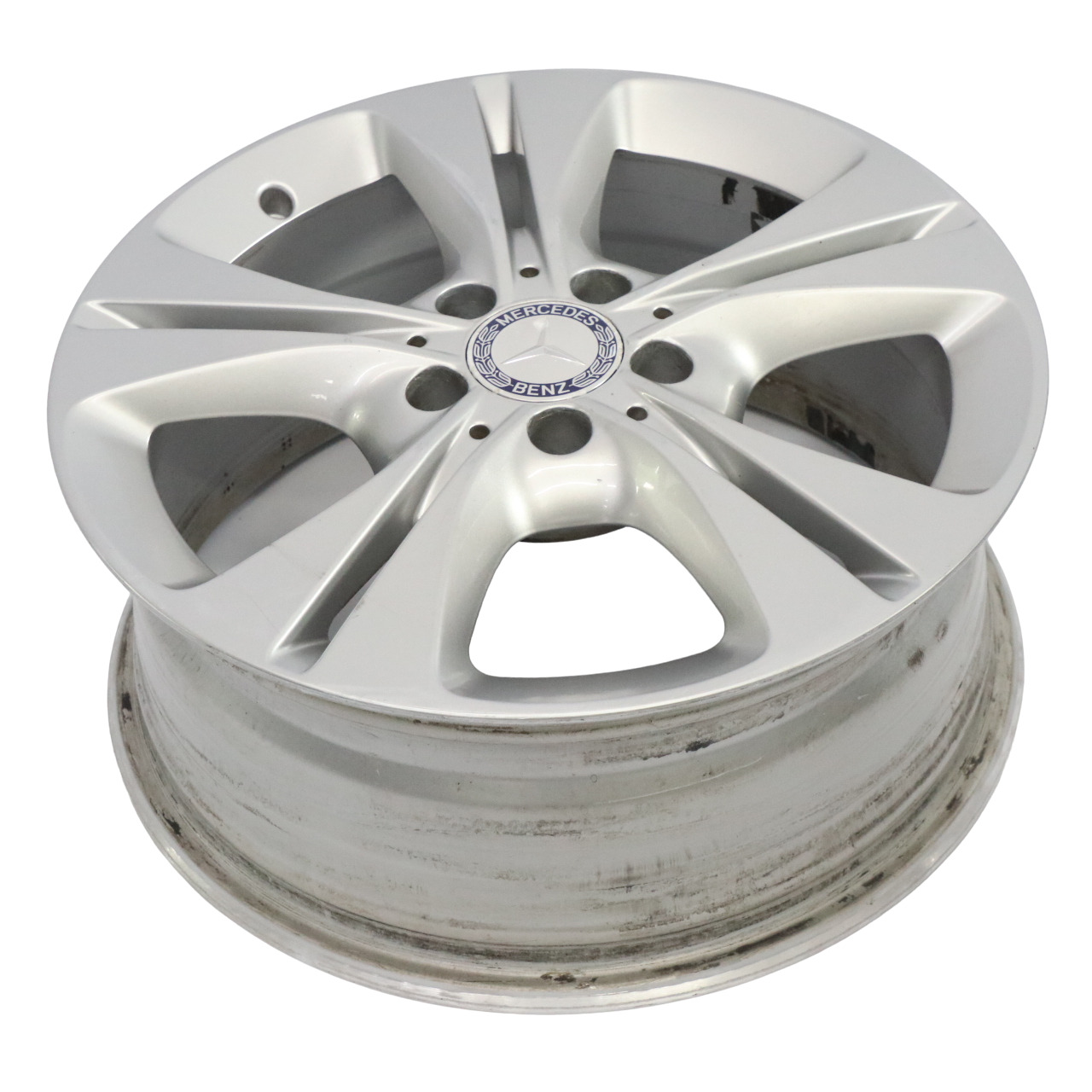 Mercedes W205 Silver Wheel Alloy Rim 5 Double Spoke 17" 7J ET:48,5 A2054014300