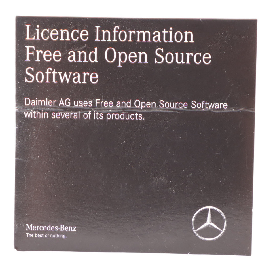 Mercedes W205 Open Source Software CD Licence Information A2058272301