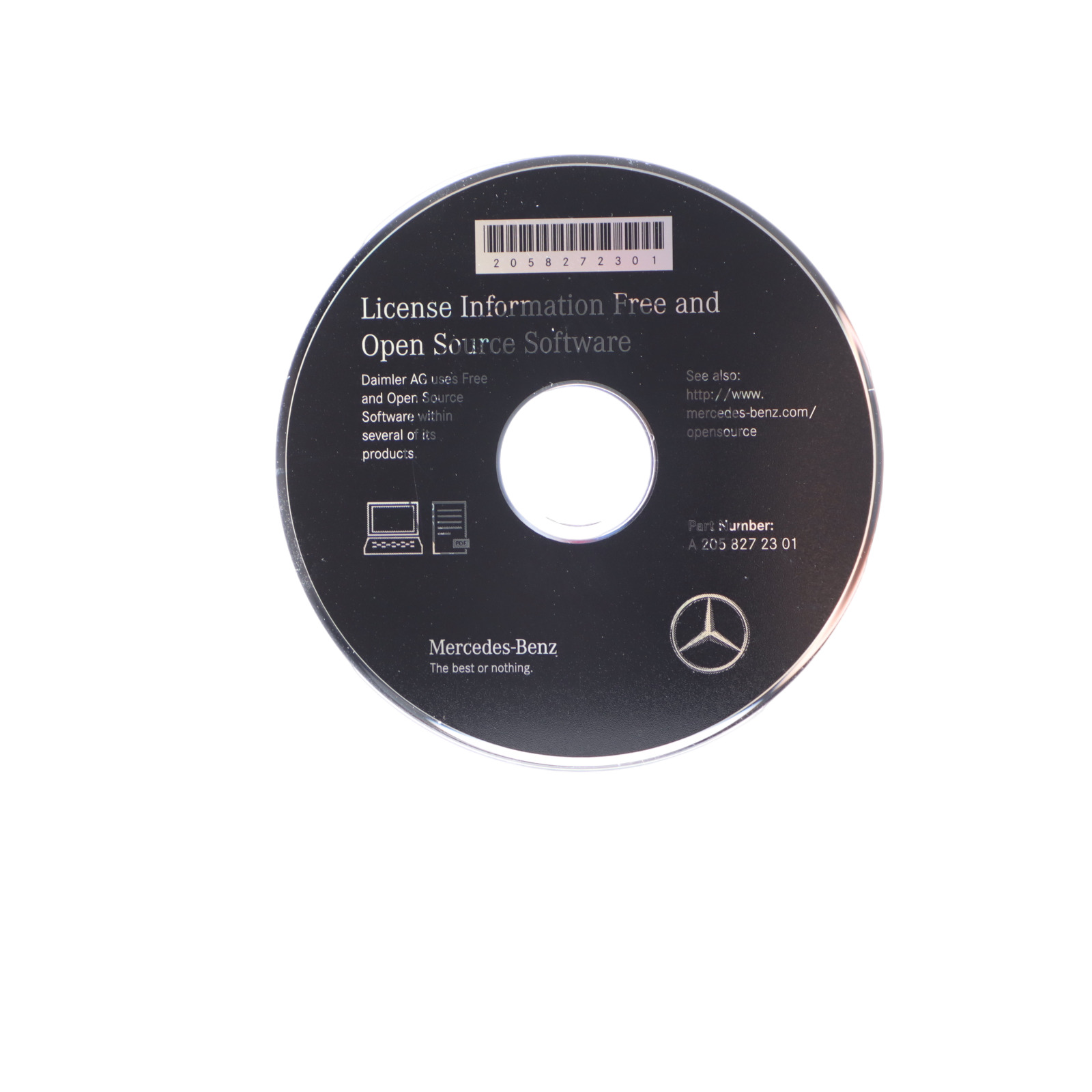 Mercedes W205 Open Source Software CD Licence Information A2058272301