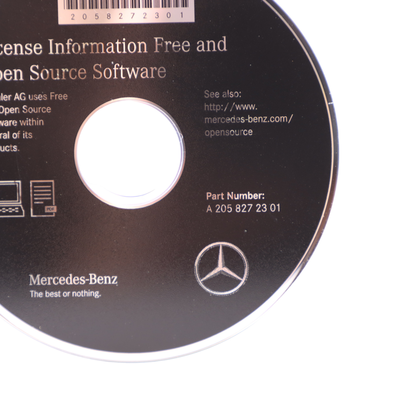 Mercedes W205 Open Source Software CD Licence Information A2058272301