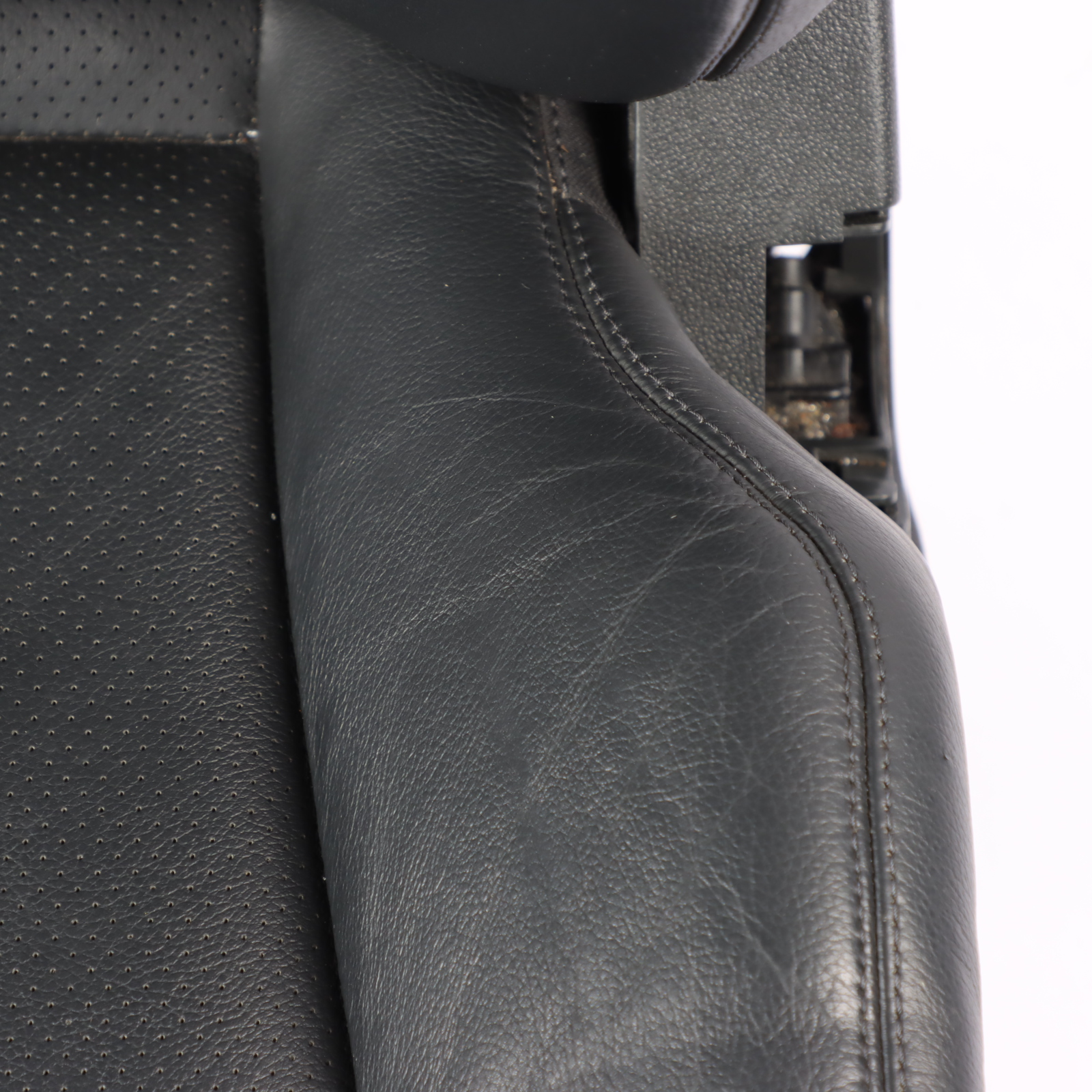 Mercedes W211 Front Seat Left N/S Heated Leather Nappa Black Semi Aniline