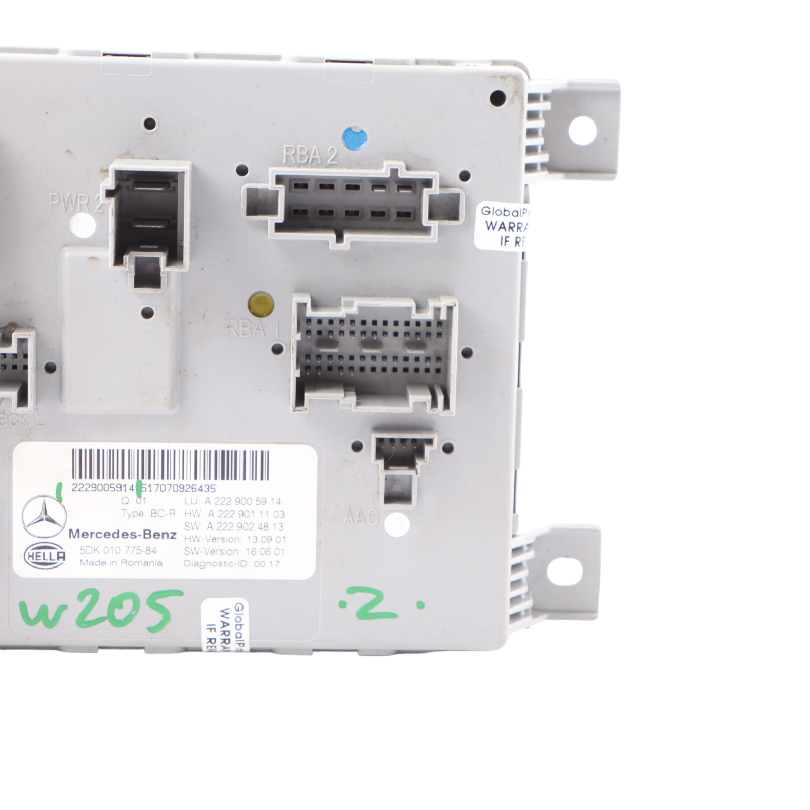 Mercedes W205 Rear SAM Module Control Unit A2229005914