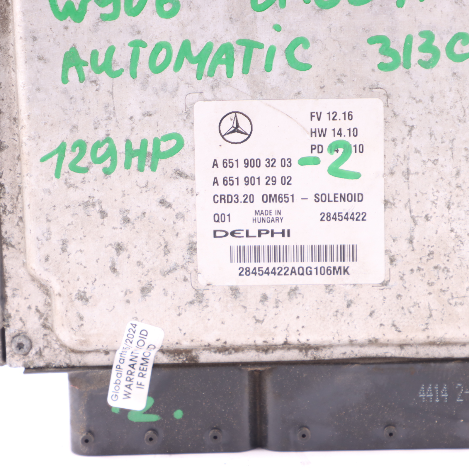 Mercedes W906 313 CDI OM651.955 129HP Diesel Engine ECU Kit A6519003203 Key Lock