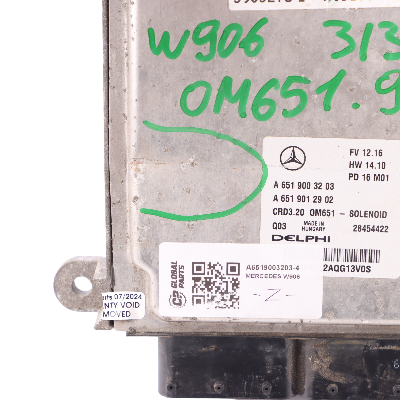 Mercedes W906 313 CDI OM651.955 129HP Diesel Engine ECU A6519003203 Manual