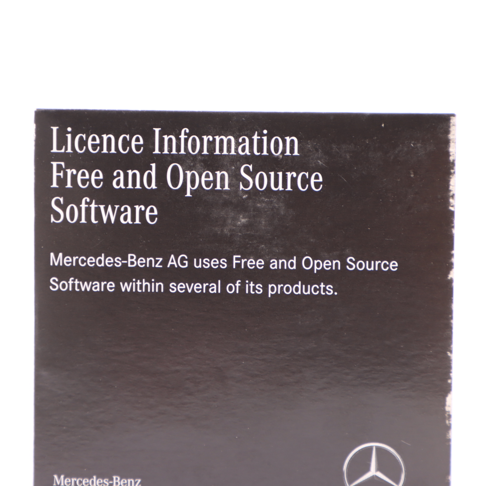 Mercedes Sprinter W907 Open Source Software CD Licence Information A9078272500