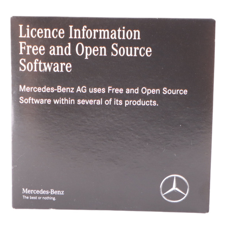 Mercedes Sprinter W907 Open Source Software CD Licence Information A9078273000