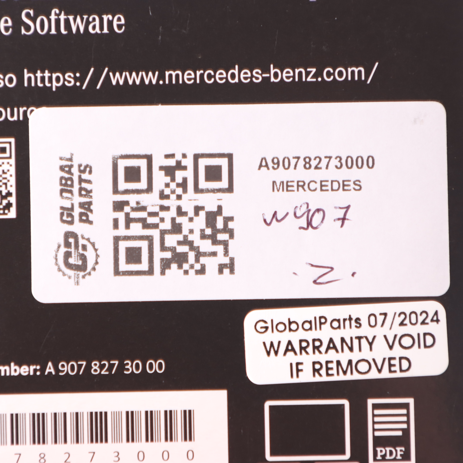 Mercedes Sprinter W907 Open Source Software CD Licence Information A9078273000