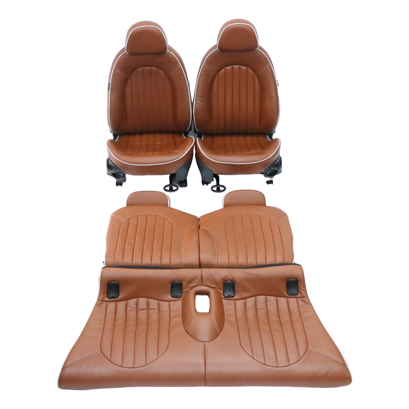 Mini R52 Heated Sport Malt Brown Leather English Seats Front Rear Seat Sidewalk