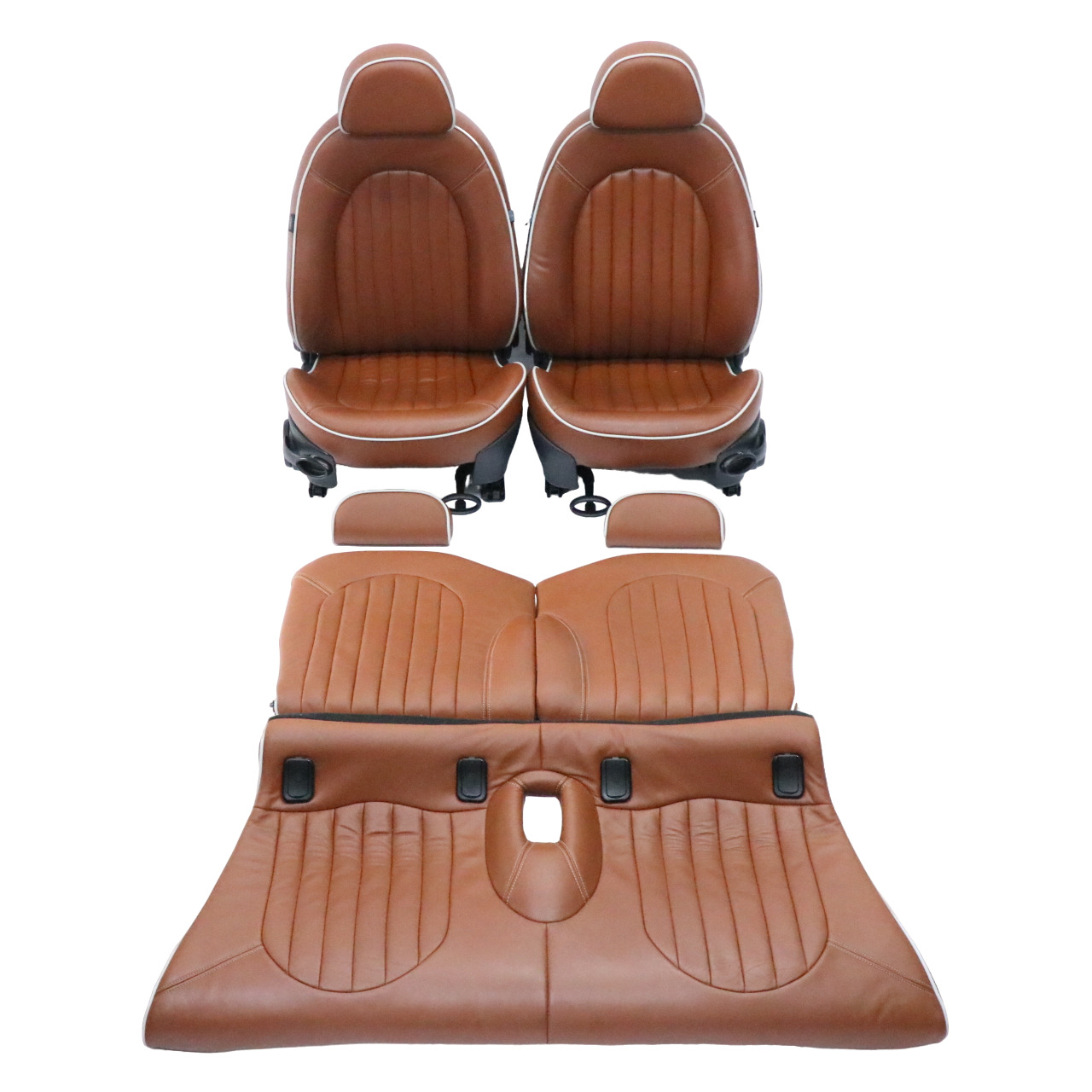 Mini R52 Heated Sport Malt Brown Leather English Seats Front Rear Seat Sidewalk