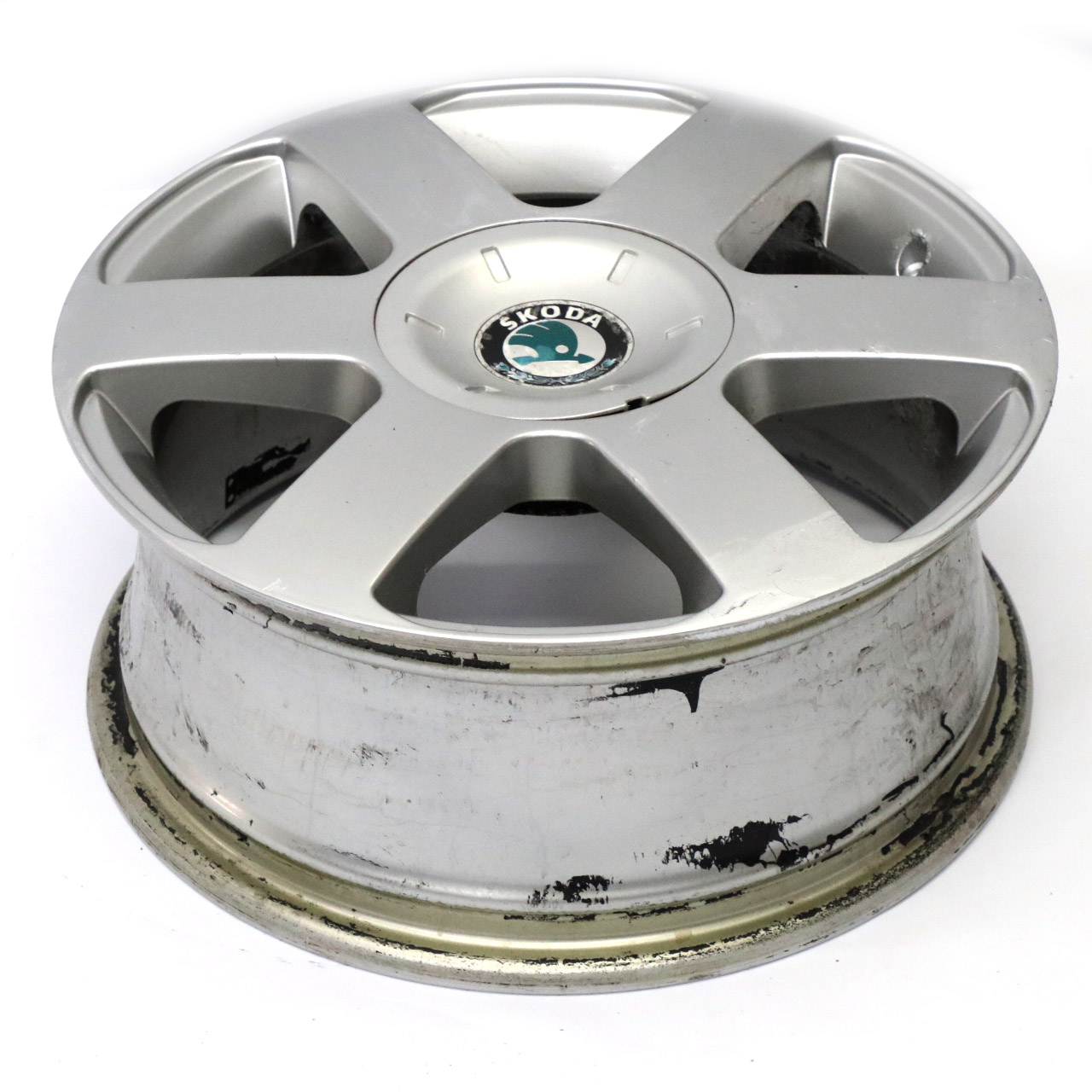 Skoda Octavia II Silver Alloy Wheel Rim 6,5J 16" ET:50 1Z0601025B