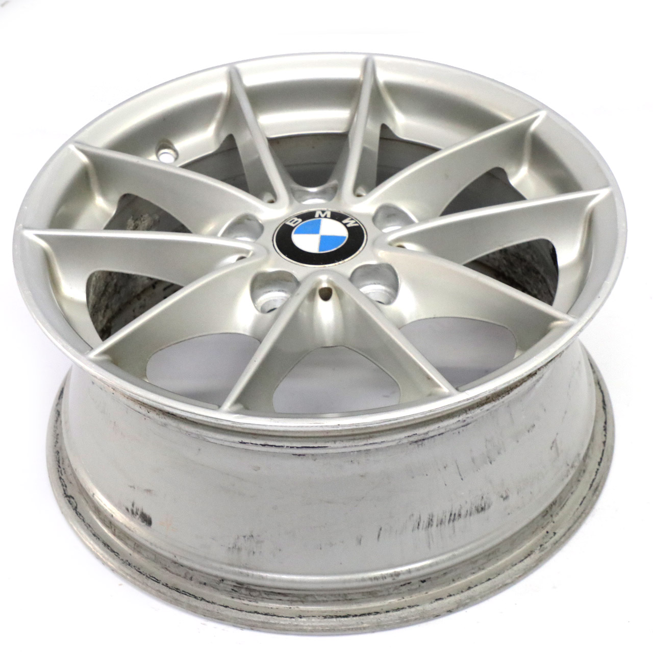 BMW E81 E87 E88 Silver Alloy Wheel Rim 16" 7J ET:44 V-Spoke 360 6795207