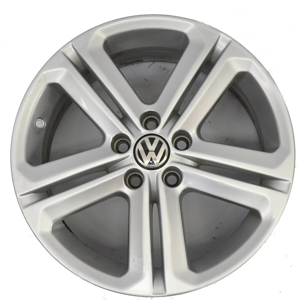 Volkswagen Polo Mk5 6R Silver Alloy Wheel Rim 16" ET:46 7J 6R0601025T