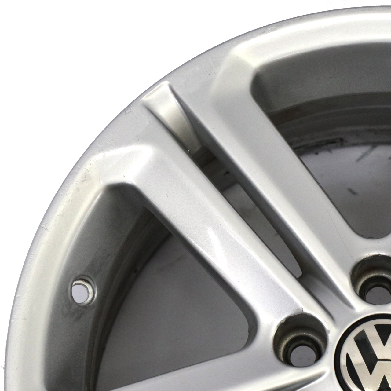 Volkswagen Polo Mk5 6R Silver Alloy Wheel Rim 16" ET:46 7J 6R0601025T