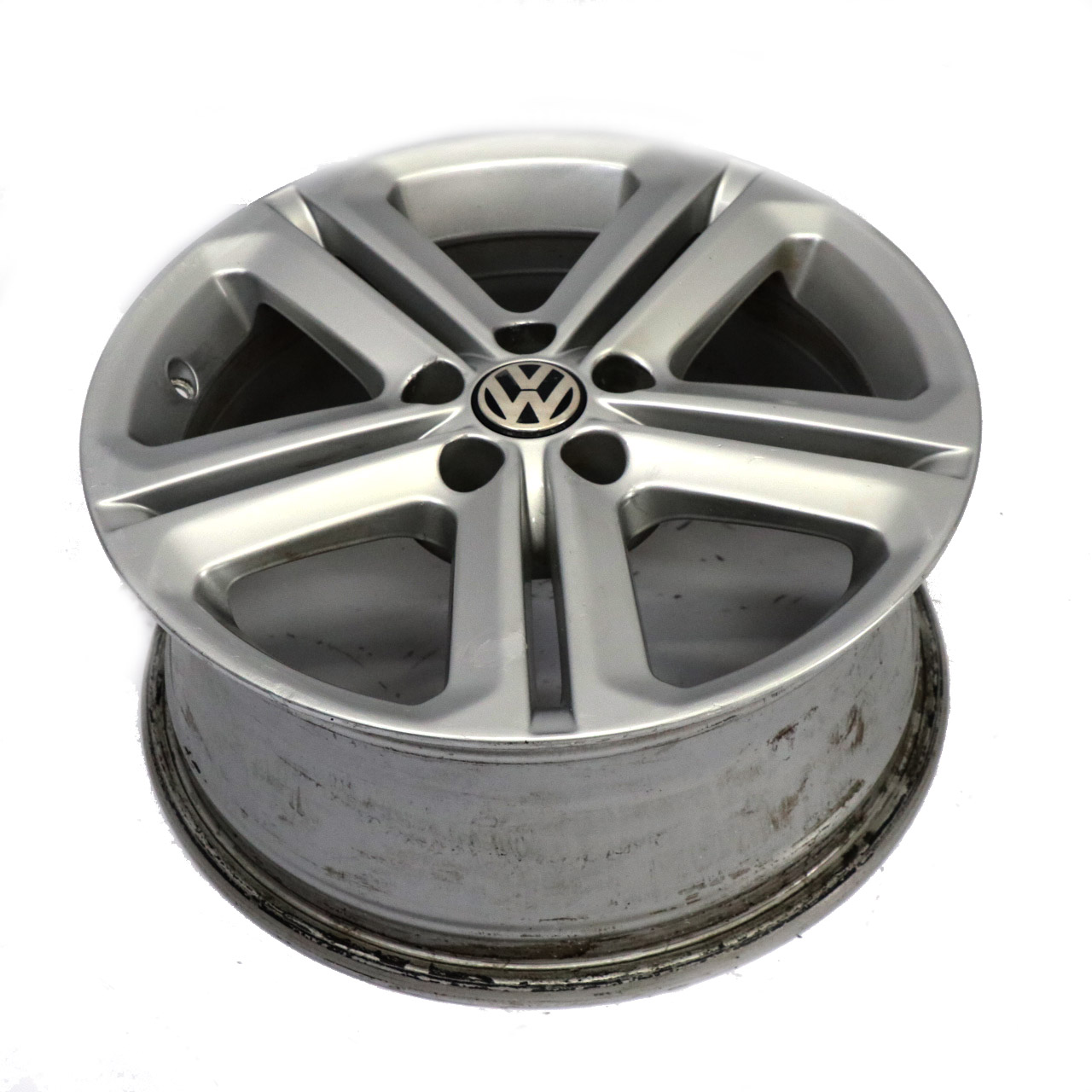 Volkswagen Polo Mk5 6R Silver Alloy Wheel Rim 16" ET:46 7J 6R0601025T