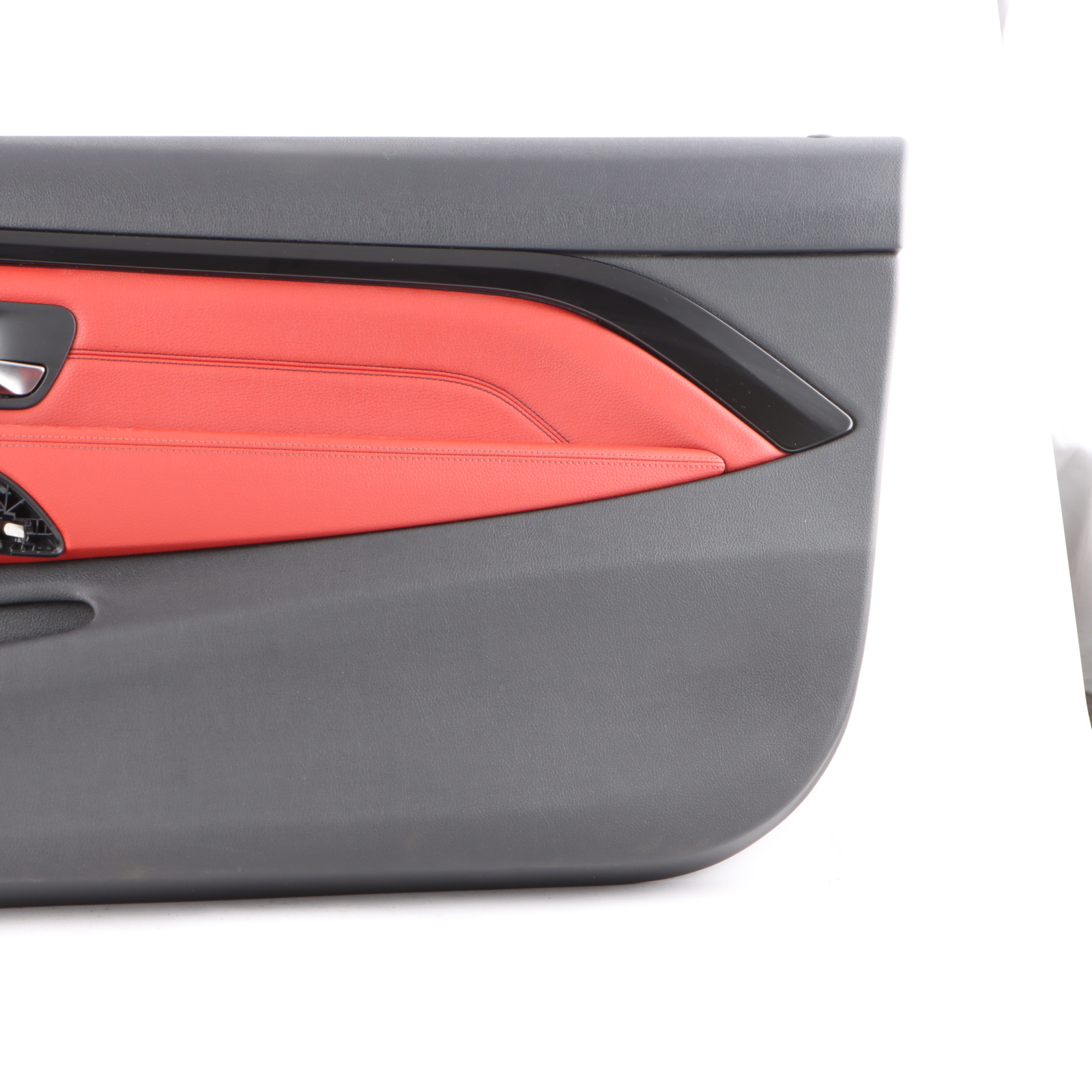 BMW F32 F33 Front Right O/S Door Card Lining Panel Black Red Leather Dakota